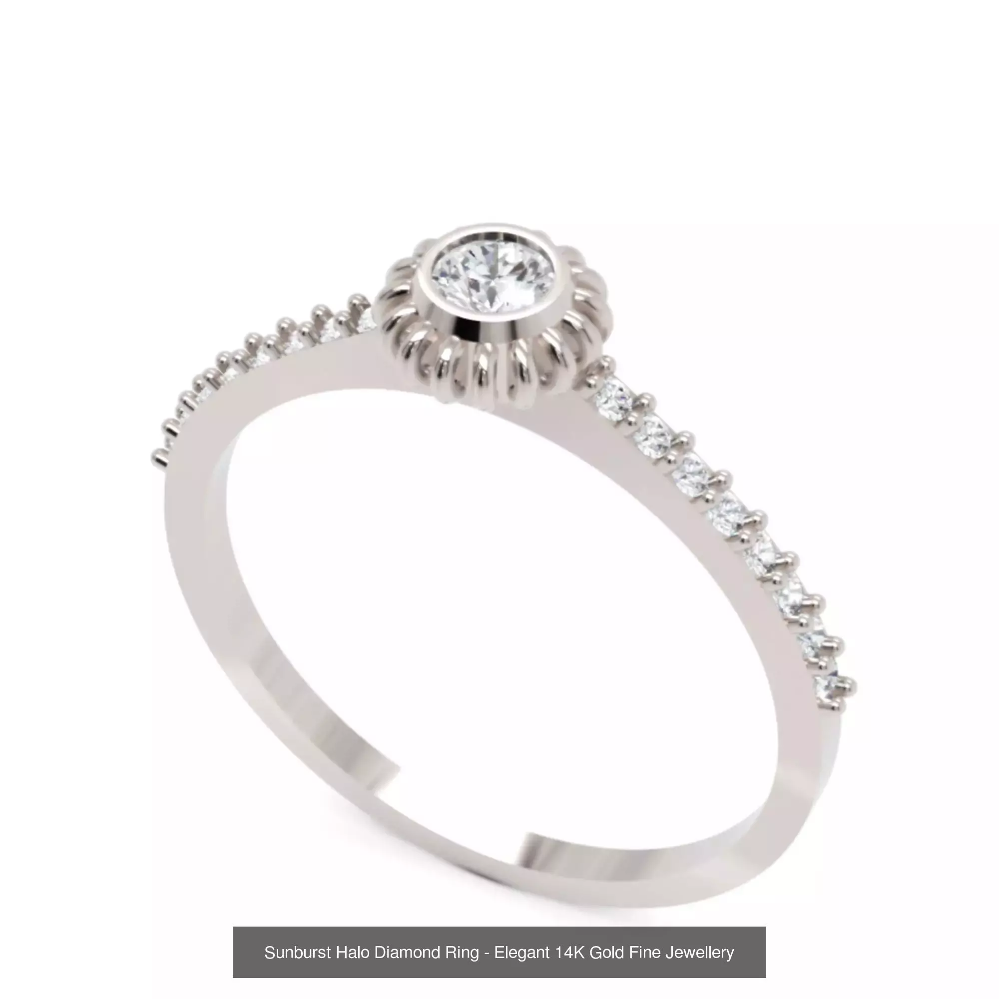 Fine Diamond Elegance  - Halo Cluster 14K Gold Rings Collection _1