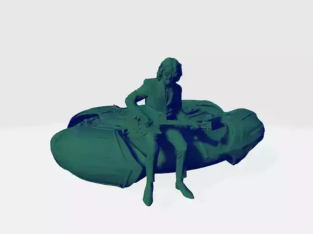 JEFF LYNN ELO SITTING ON THE ELO SPACESHIP