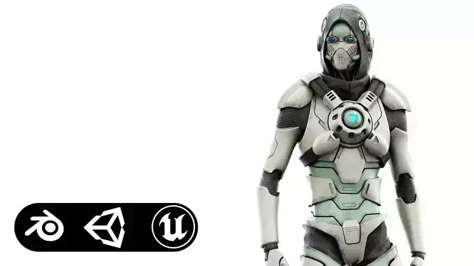 CYBORGTOPIA B-12  Rigged for Unreal Engine - Unity - MIXAMO 