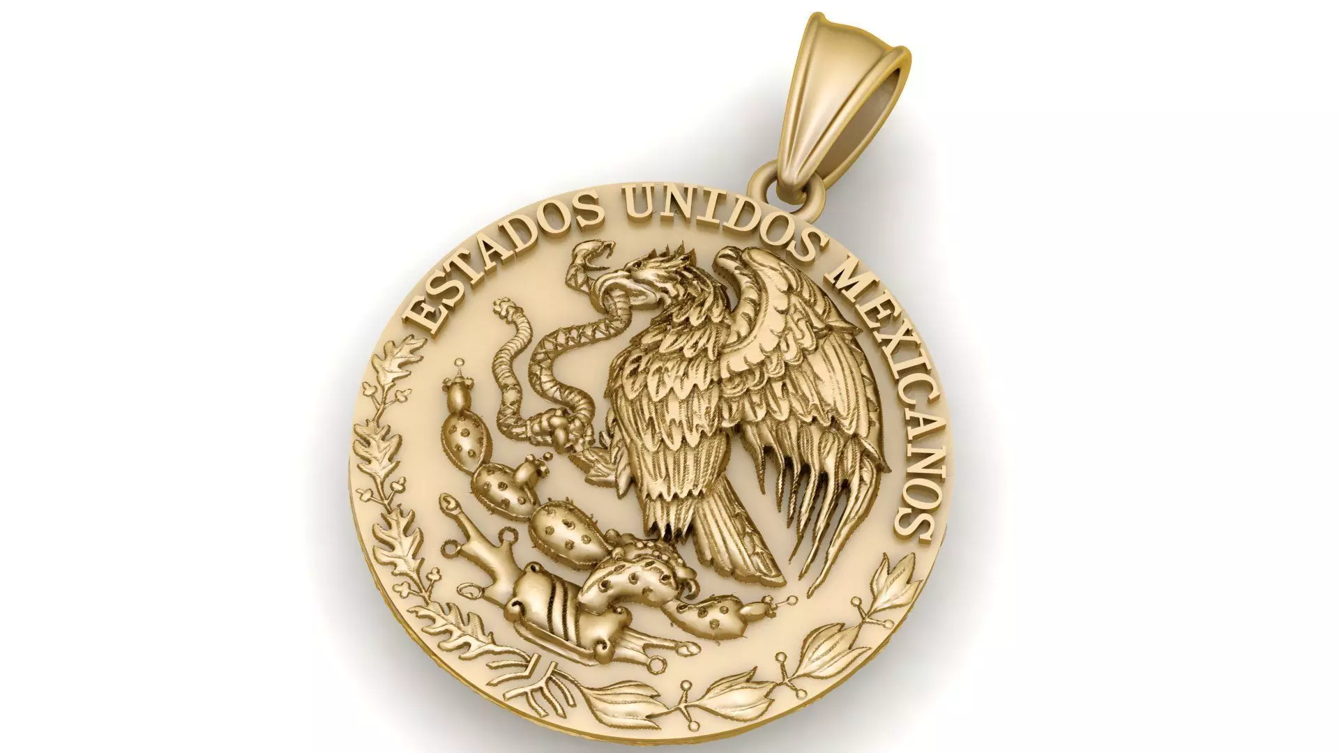 Double Sided Pendant Aztec Calendar Eagle Emblem Design 3D print model_1