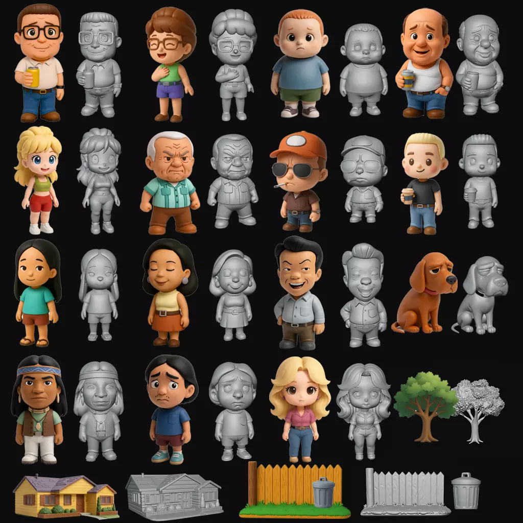 KING OF THE HILL ULTIMATE STL PACK 3D print model