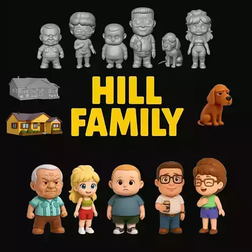 HILL FAMILY SET - KING OF THE HILL STL MODELS