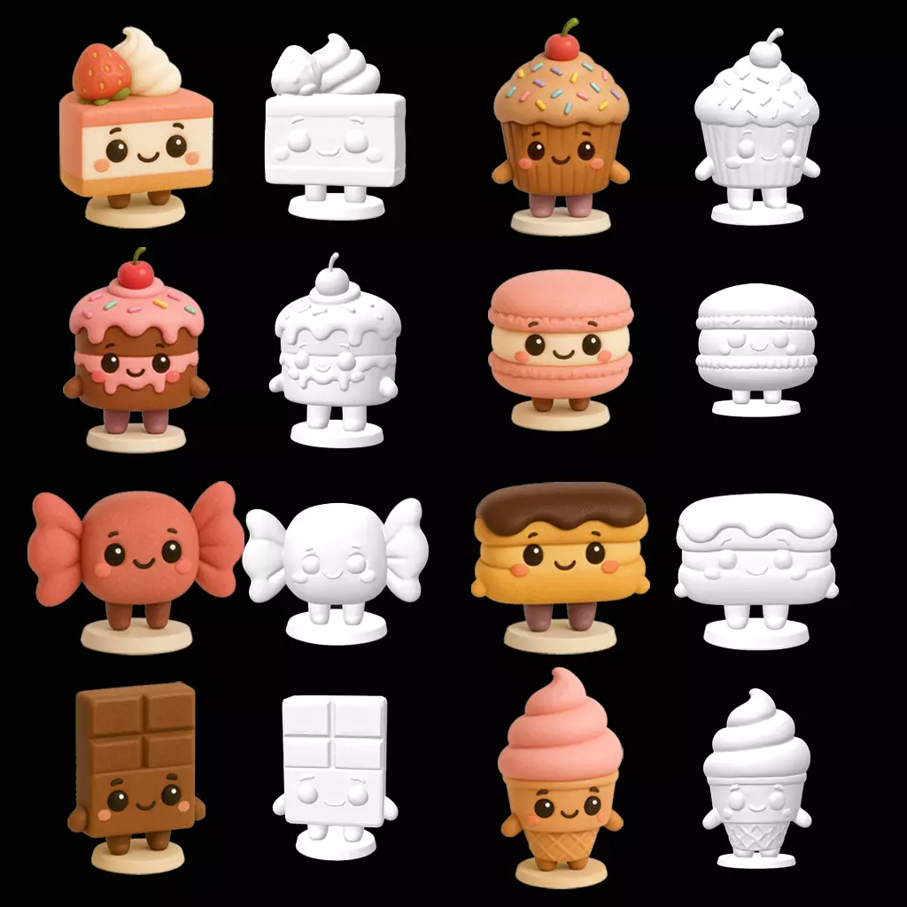 SWEET SQUAD - SET OF 8 PIECES 3D print model_1