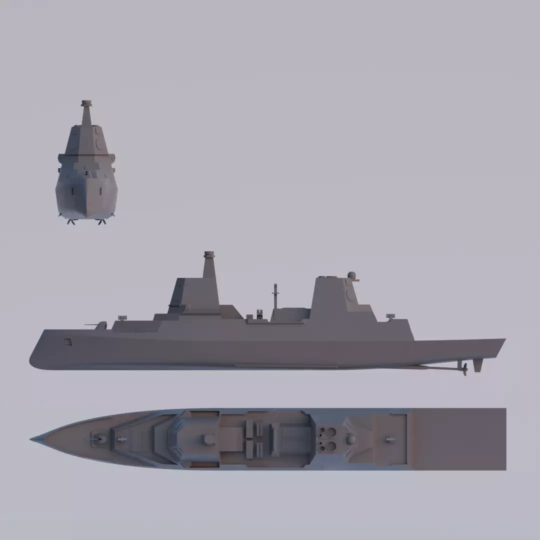 F127 Frigate - German Navy  3D print model_3