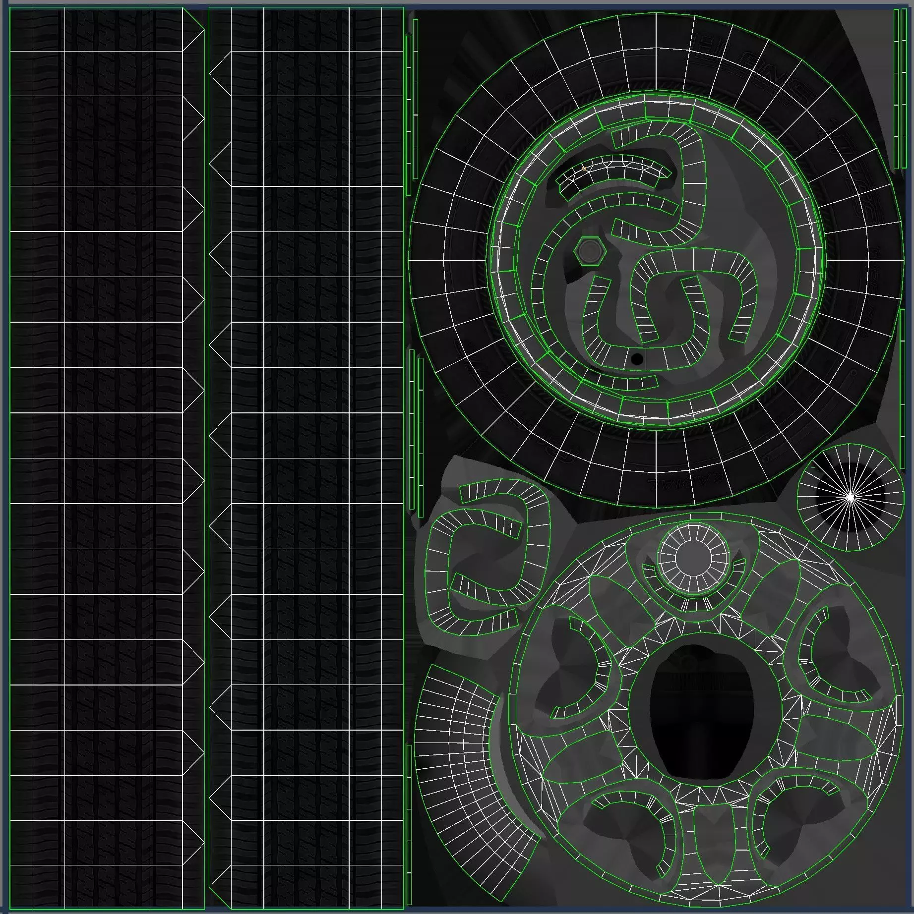 50s American pickup truck with camper trailer Low-poly 3D model_72