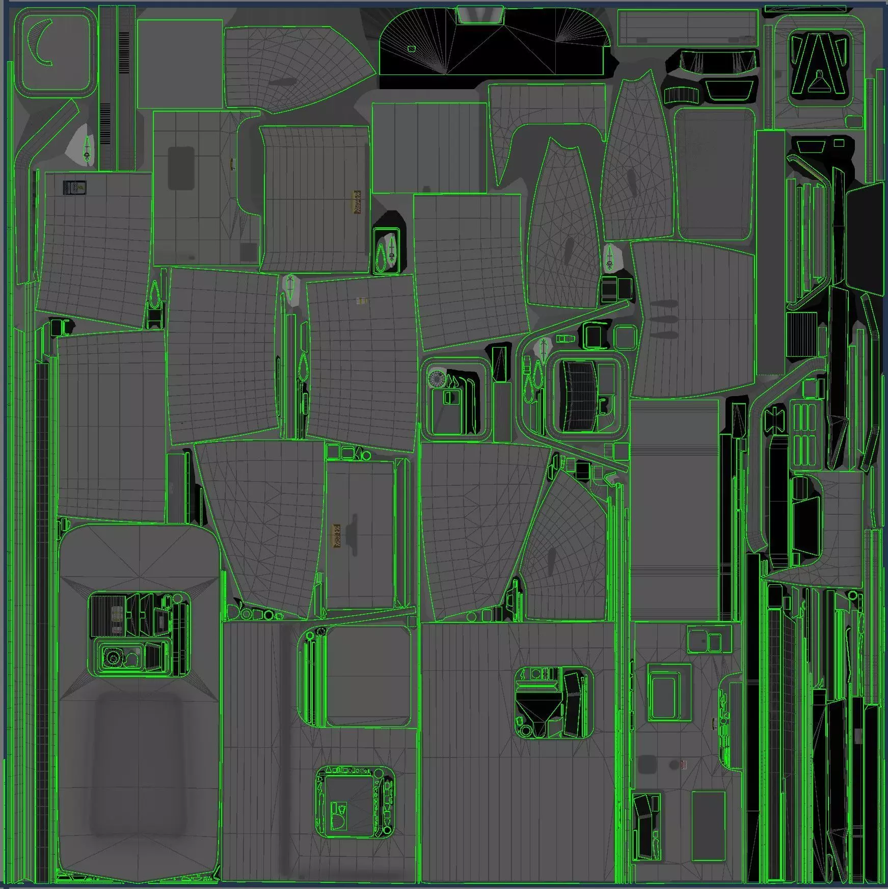 50s American pickup truck with camper trailer Low-poly 3D model_69