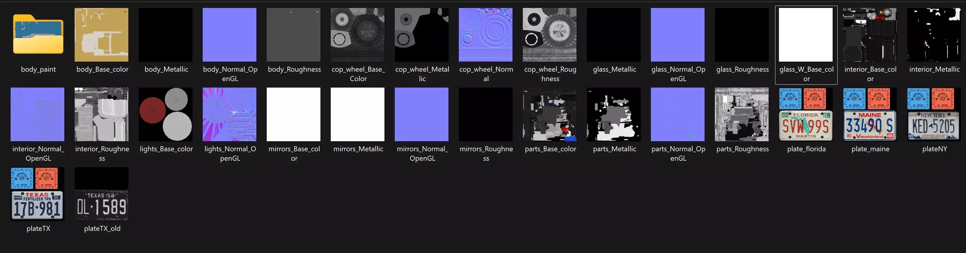 50s American pickup truck with camper trailer Low-poly 3D model_60