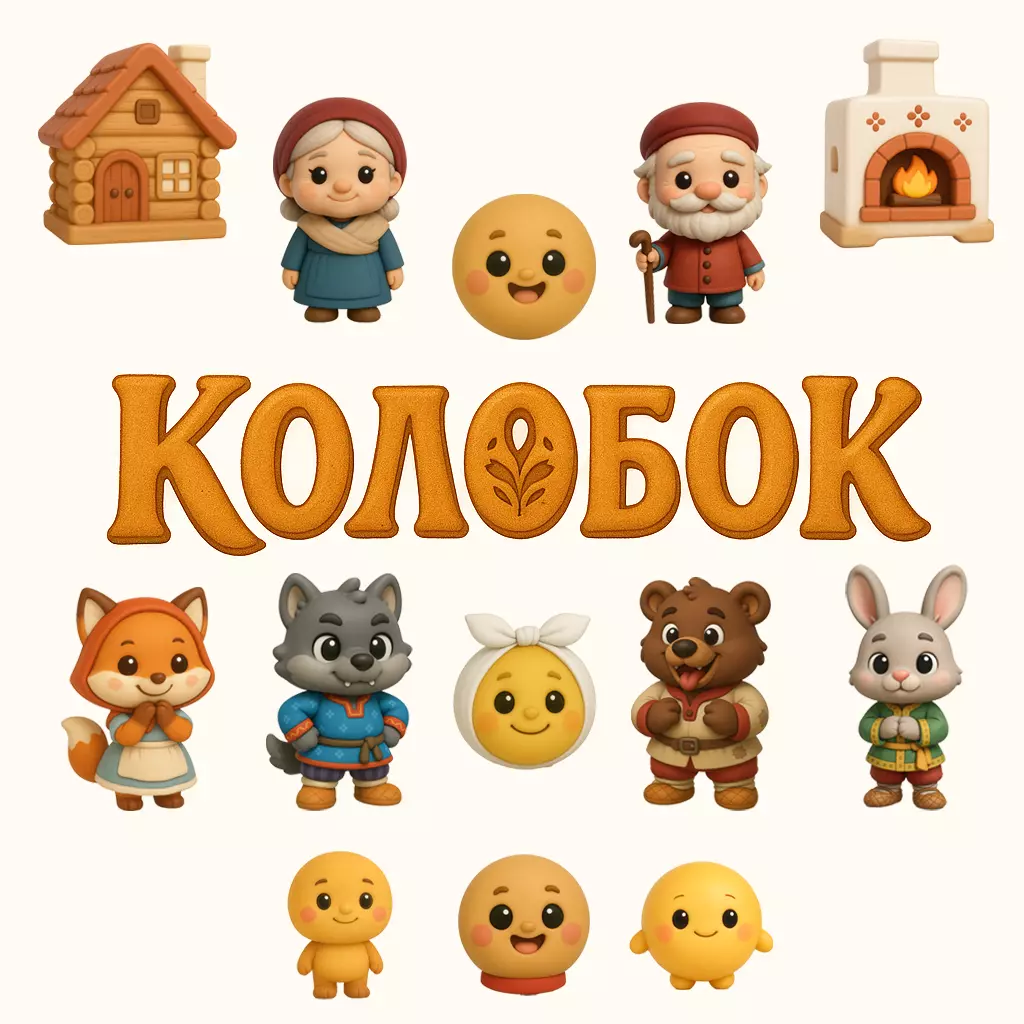 KOLOBOK WORLD - COMPLETE VILLAGE TALE SET - 13 STL FIGURES 3D print model