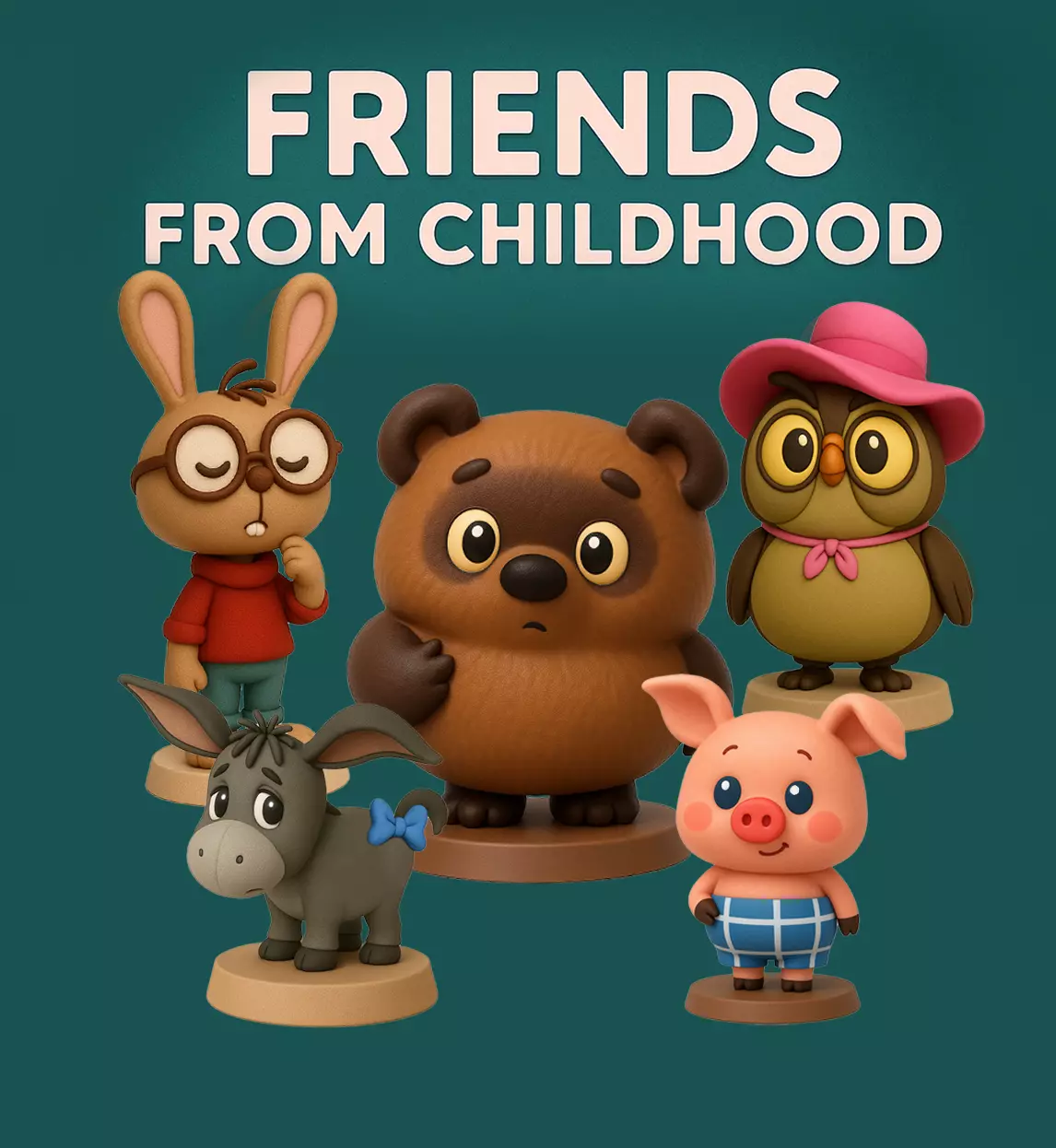 WINNIE THE POOH FRIENDS - 3D PRINTABLE FIGURES COLLECTION 3D print model_0