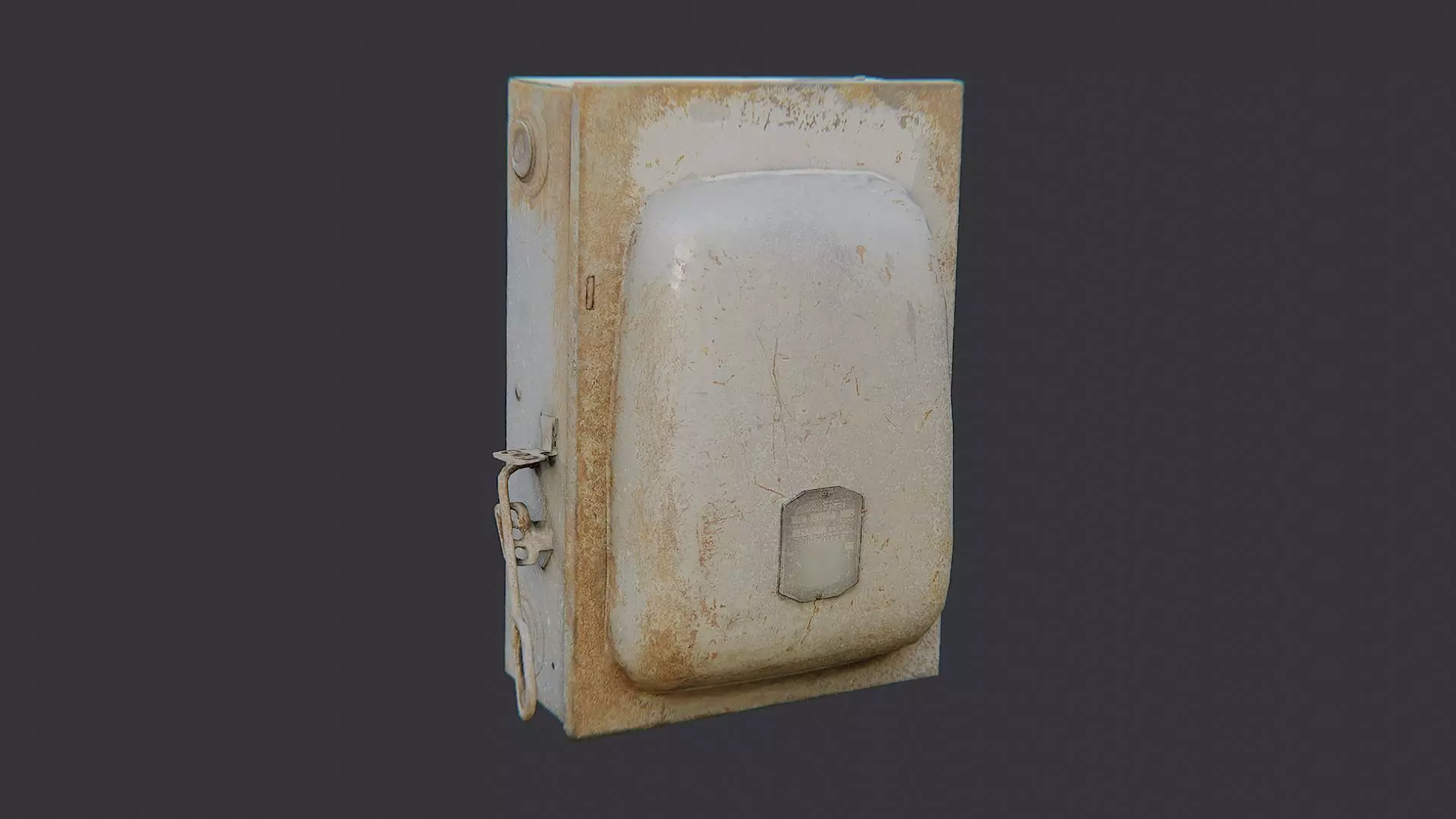 Rusty electrical box exterior fixture Low-poly 3D model_2