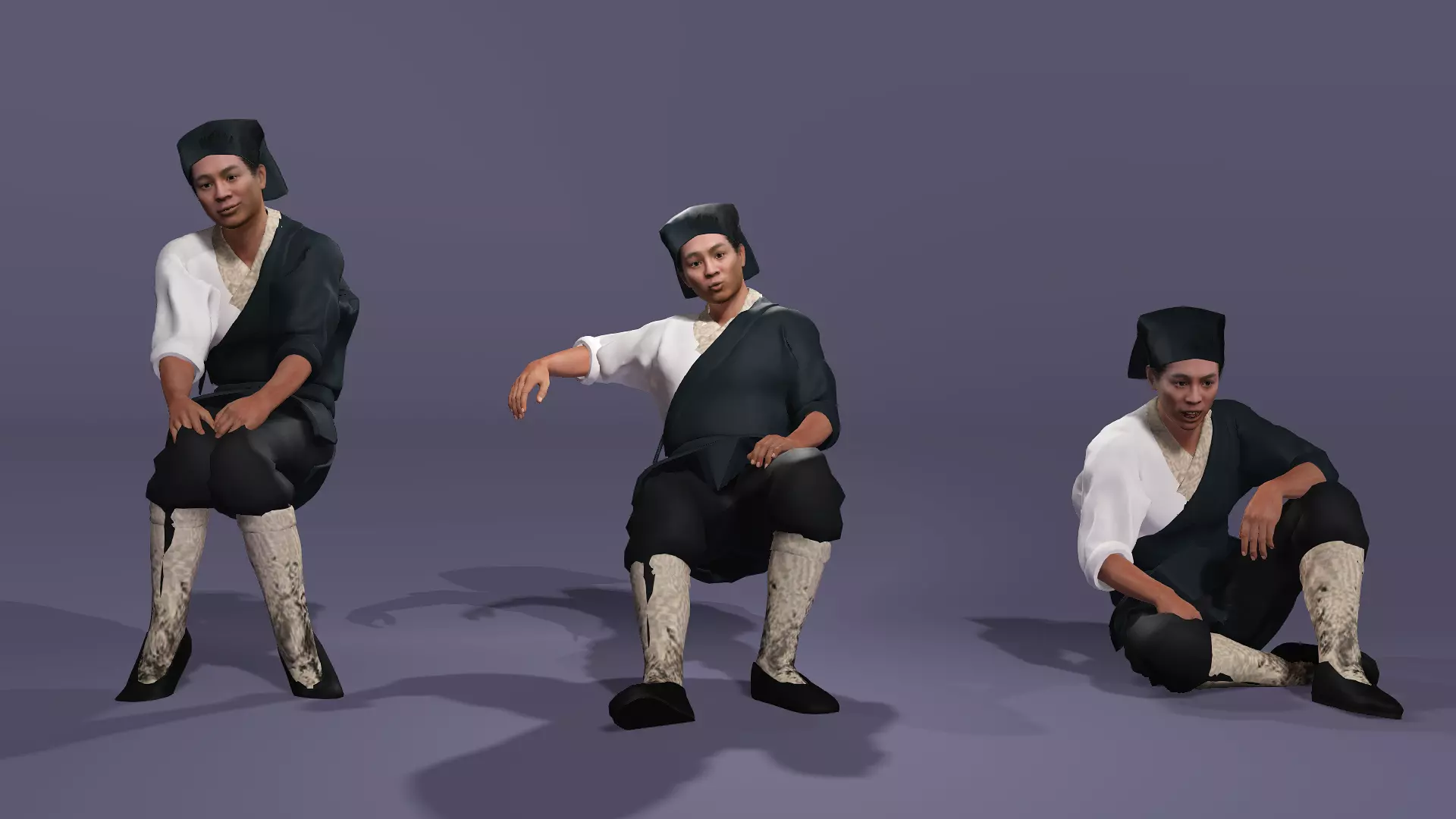 Linghu Chong from Swordsman The East Is Red Jet Li UE5 Low-poly 3D model_12