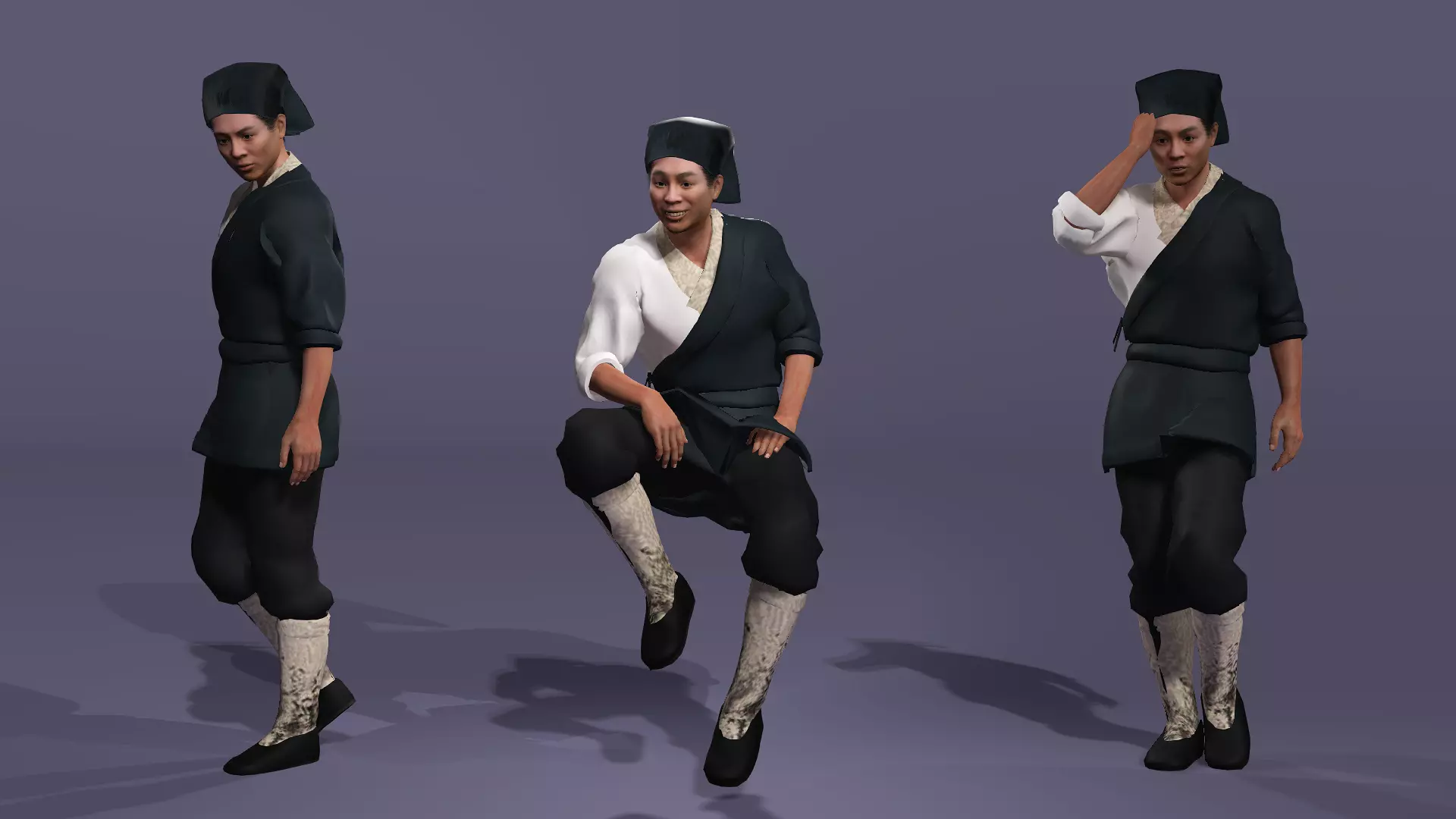 Linghu Chong from Swordsman The East Is Red Jet Li UE5 Low-poly 3D model_9
