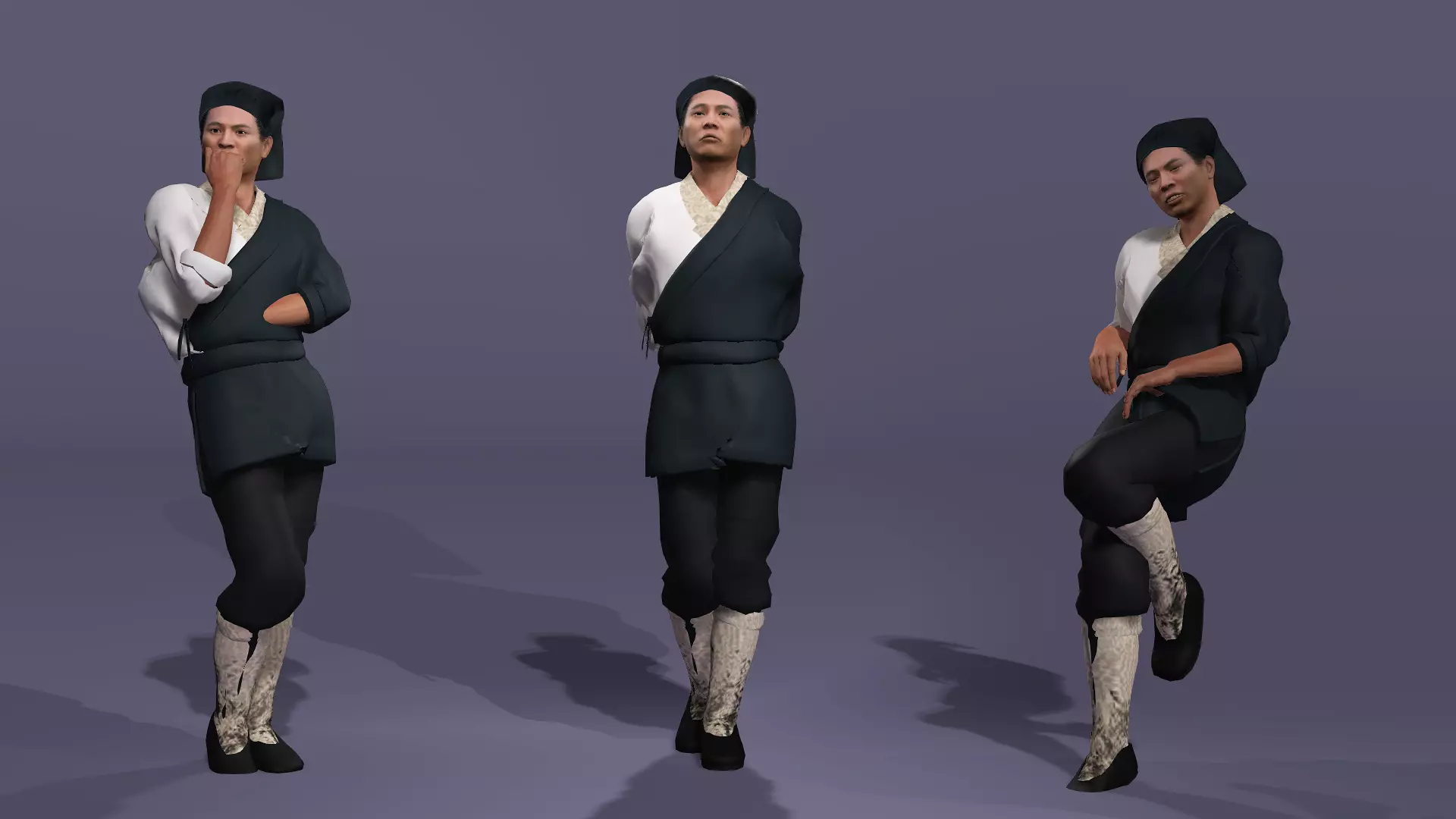 Linghu Chong from Swordsman The East Is Red Jet Li UE5 Low-poly 3D model_10