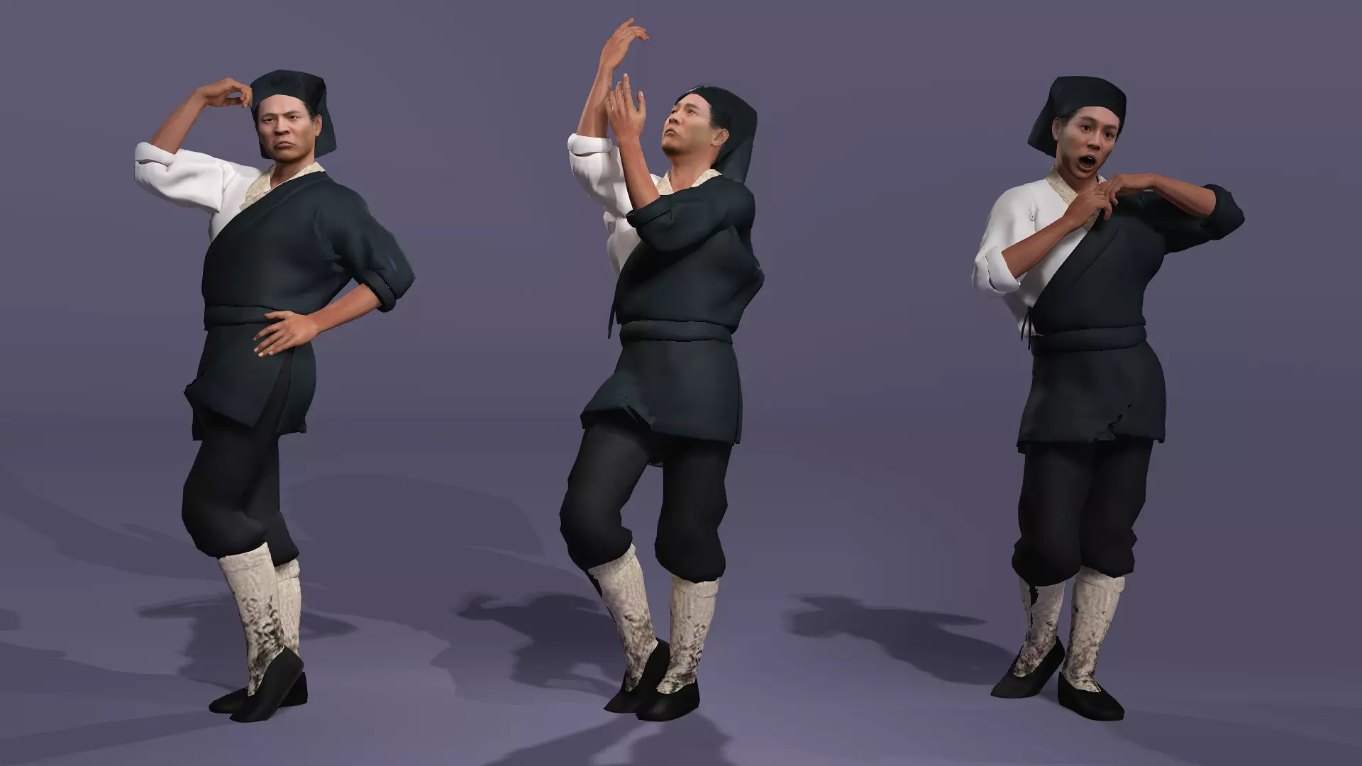 Linghu Chong from Swordsman The East Is Red Jet Li UE5 Low-poly 3D model_11