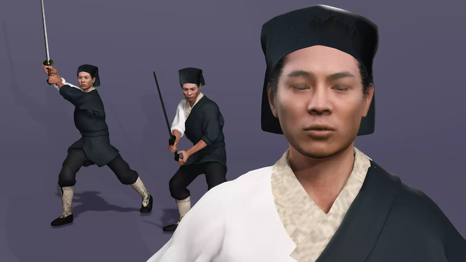 Linghu Chong from Swordsman The East Is Red Jet Li UE5 Low-poly 3D model_4