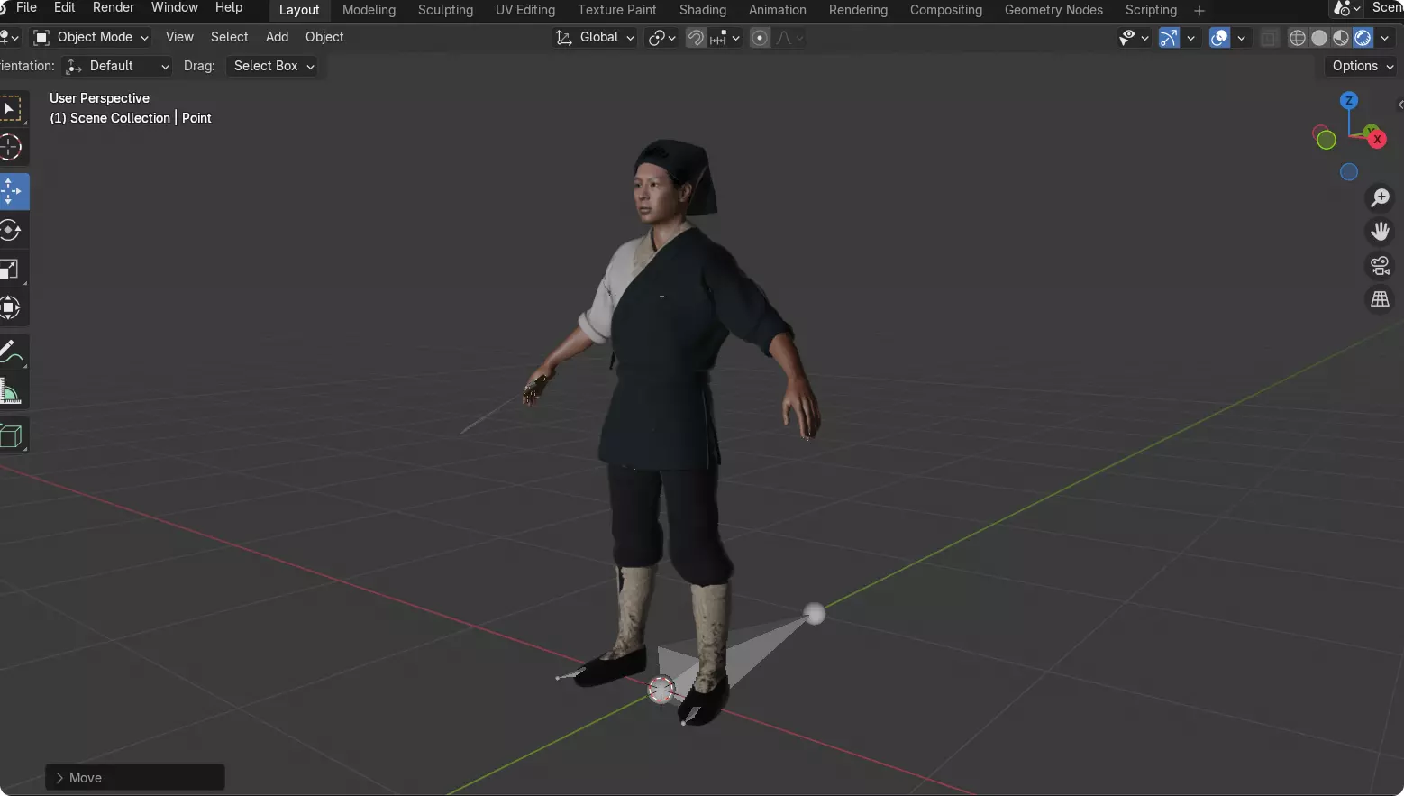 Linghu Chong from Swordsman The East Is Red Jet Li UE5 Low-poly 3D model_21