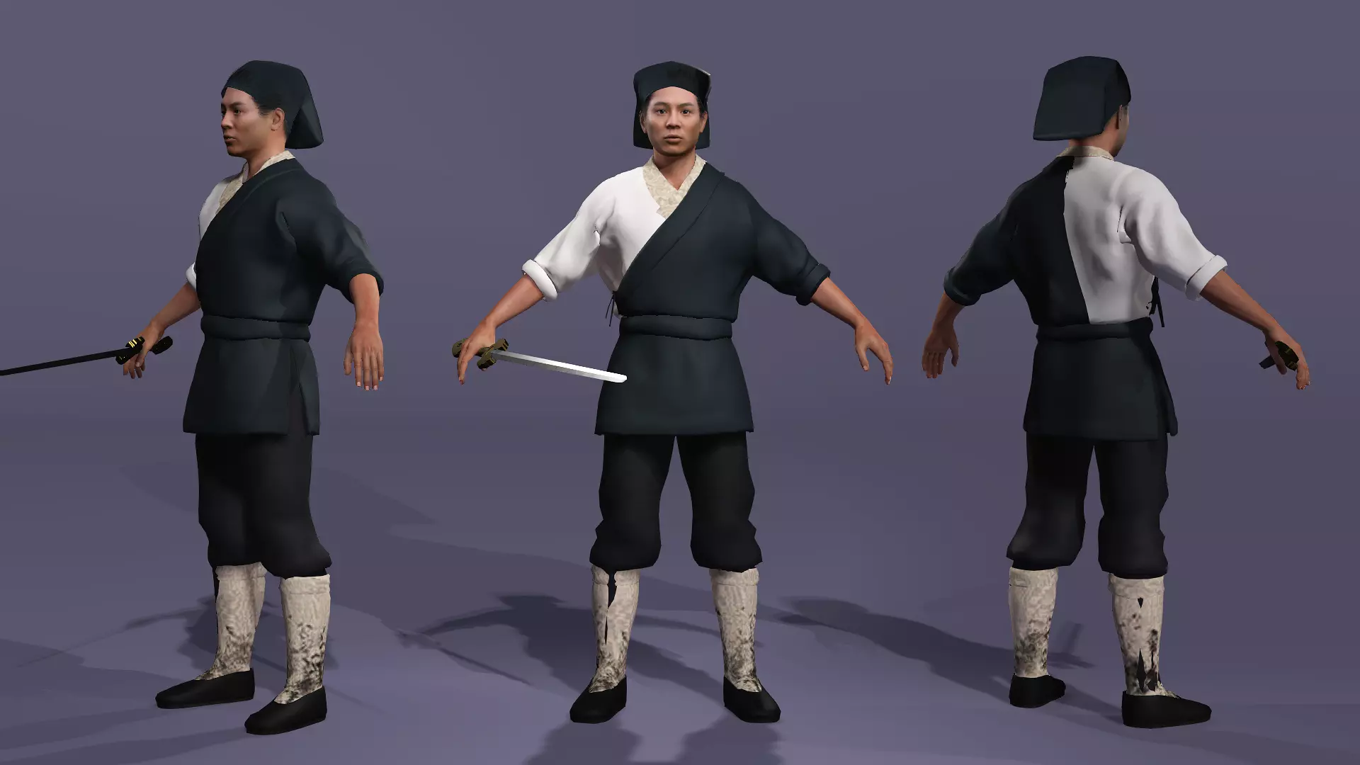 Linghu Chong from Swordsman The East Is Red Jet Li UE5 Low-poly 3D model_2