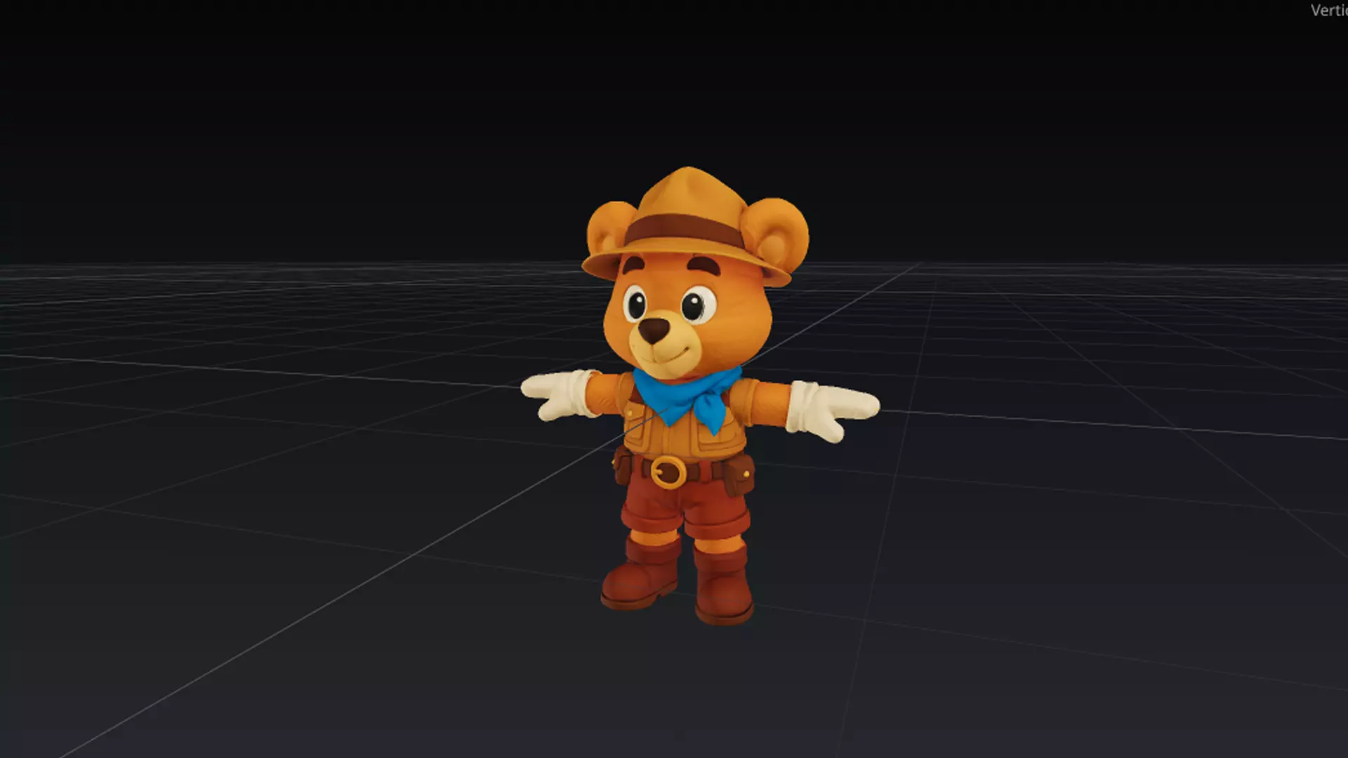 Teddy Bear Low-poly 3D model_1