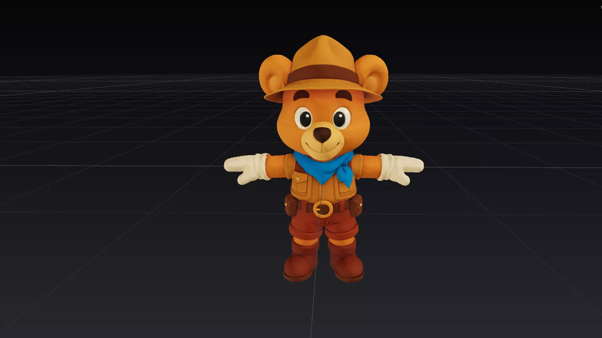 Teddy Bear Low-poly 3D model_3