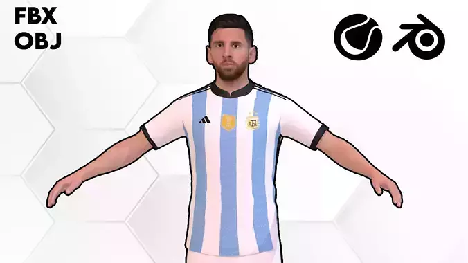 Lionel Messi - 3D Fully Rigged - Football Player Low-poly 3D model