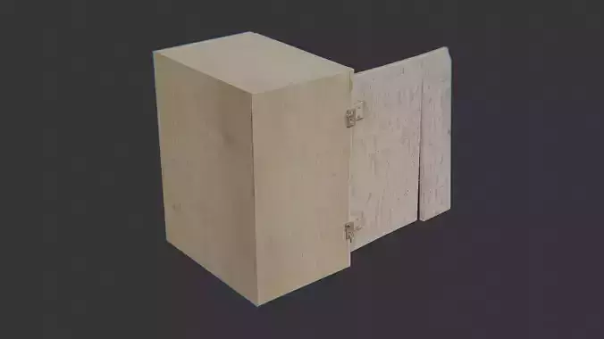 Open wooden junction box with doors