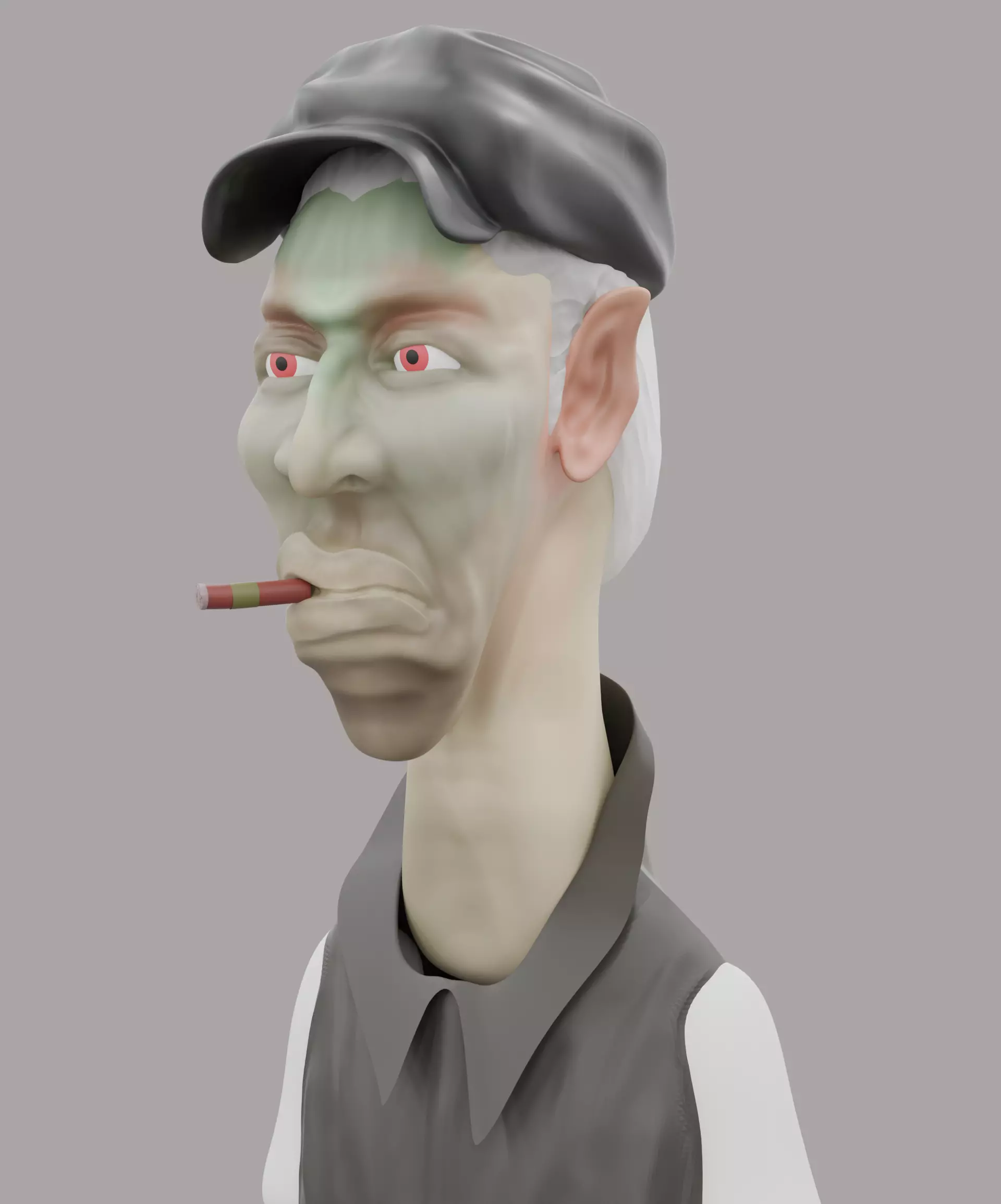 Stylized Old Man Character  Sculpted 3D Model  Games  Printing 3D print model_2