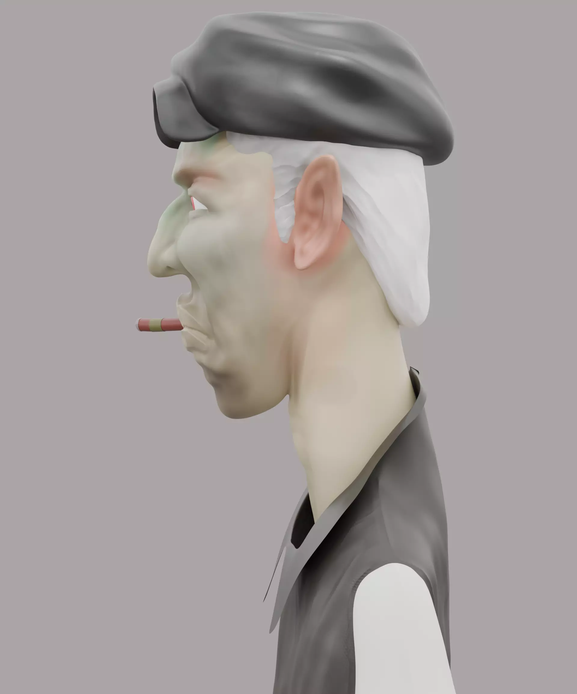 Stylized Old Man Character  Sculpted 3D Model  Games  Printing 3D print model_1