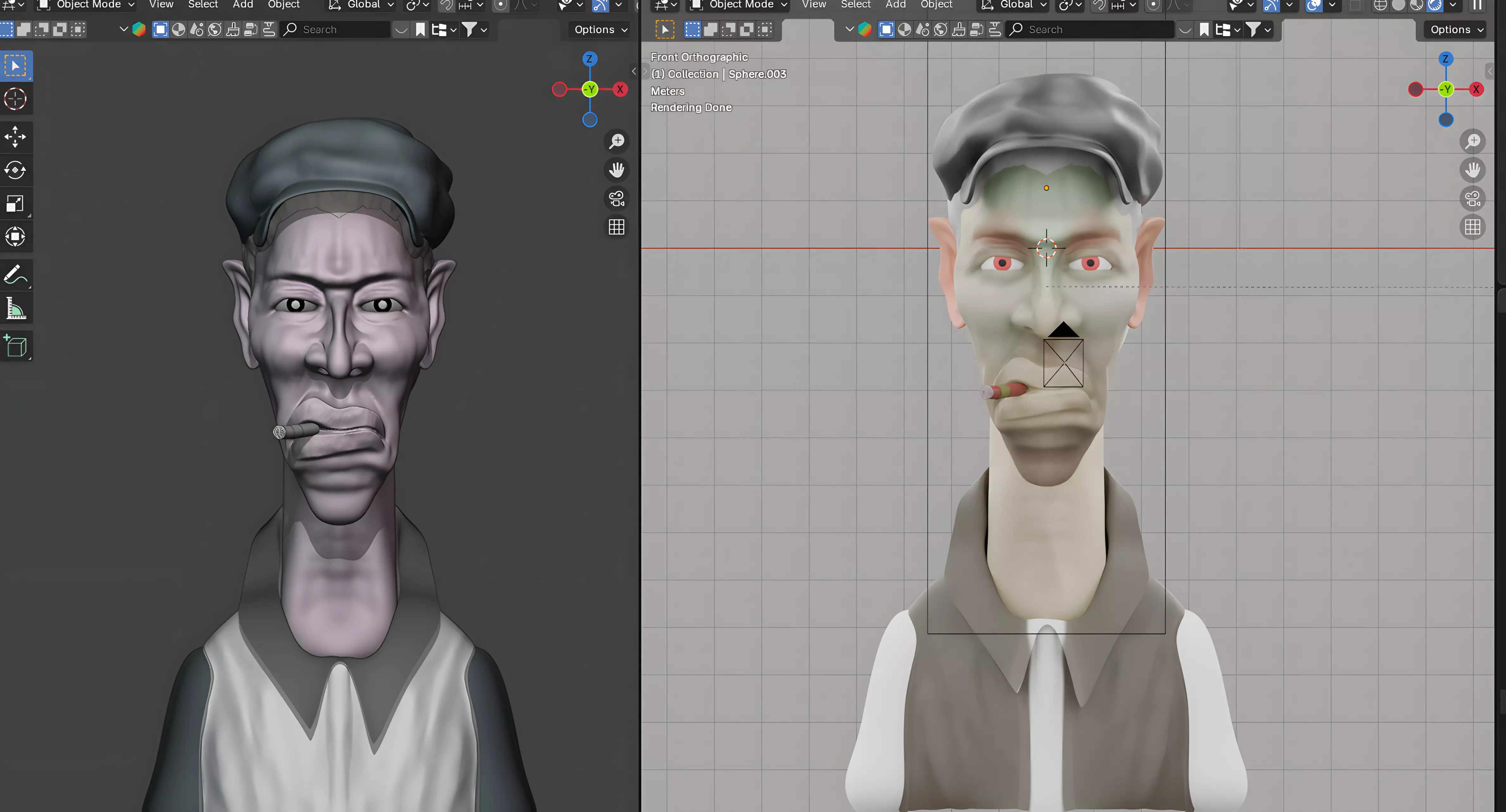Stylized Old Man Character  Sculpted 3D Model  Games  Printing 3D print model_7