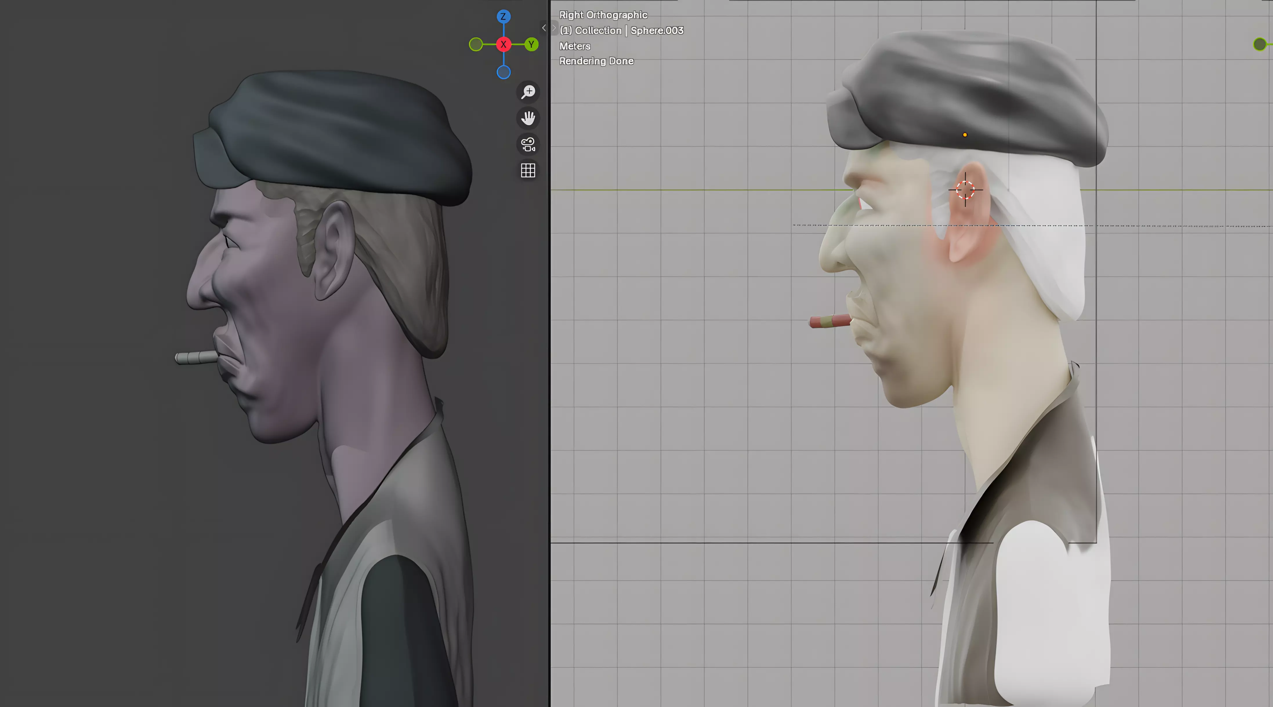 Stylized Old Man Character  Sculpted 3D Model  Games  Printing 3D print model_6