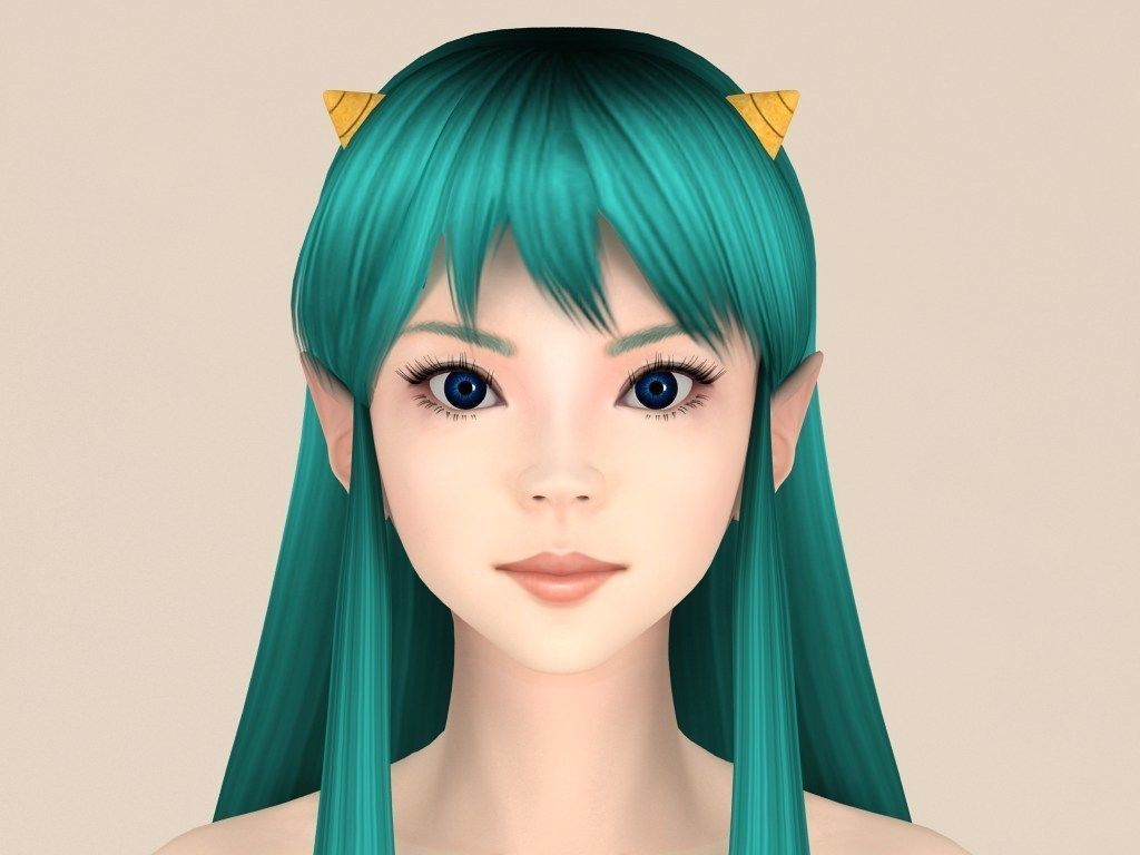T pose nonrigged model of Lum with various outfit 3D model_1