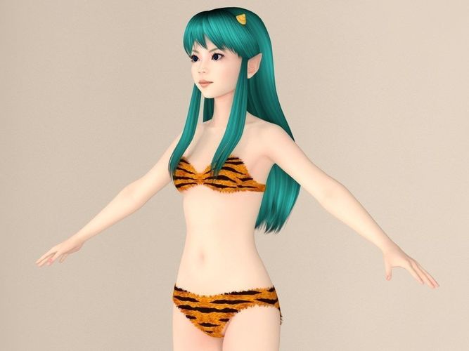  T pose nonrigged model of Lum with various outfit 3D model