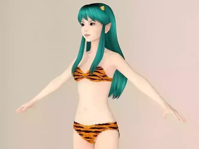  T pose nonrigged model of Lum with various outfit 3D model