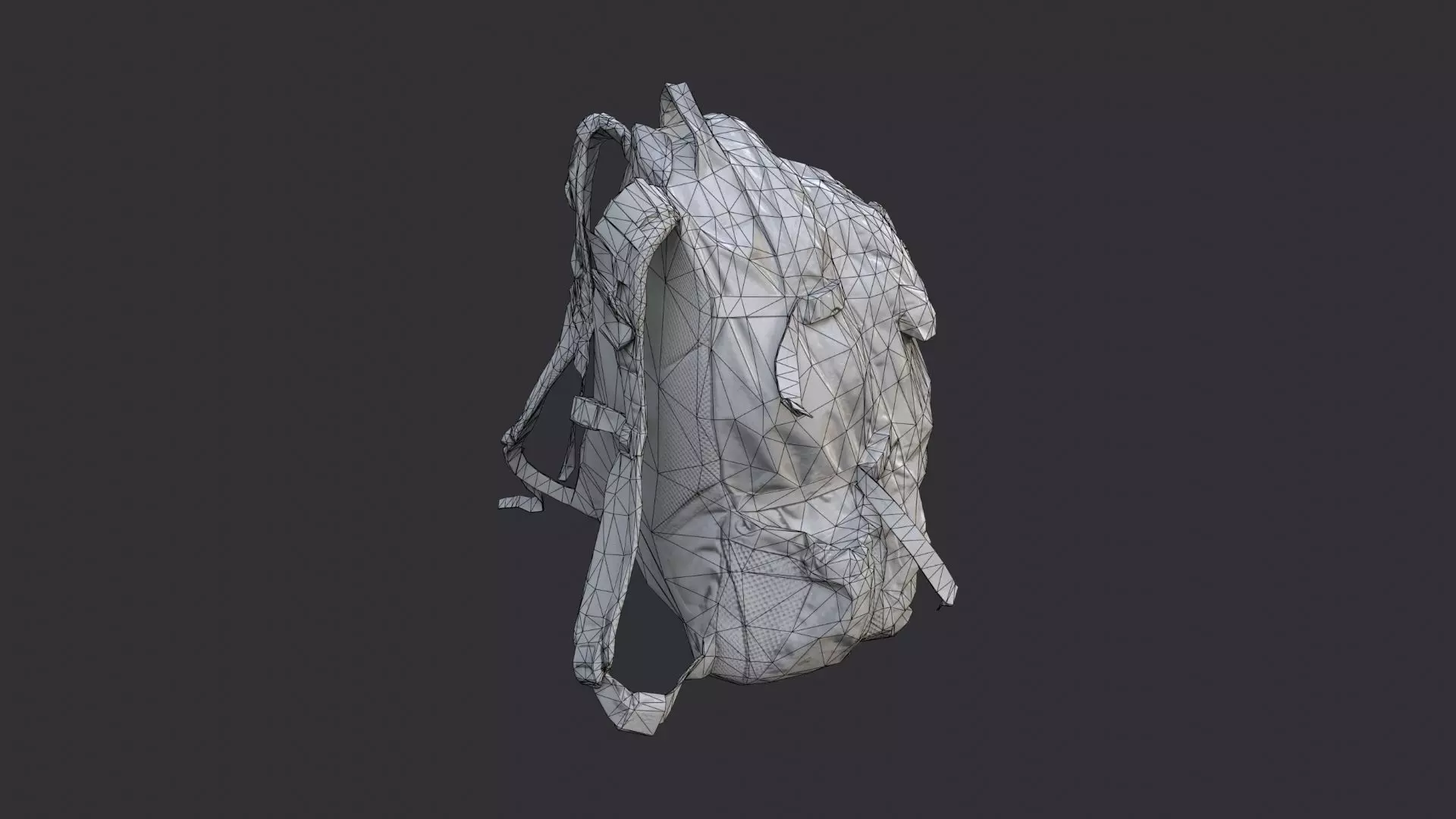 Military Backpack with Tactical Straps Low-poly 3D model_7