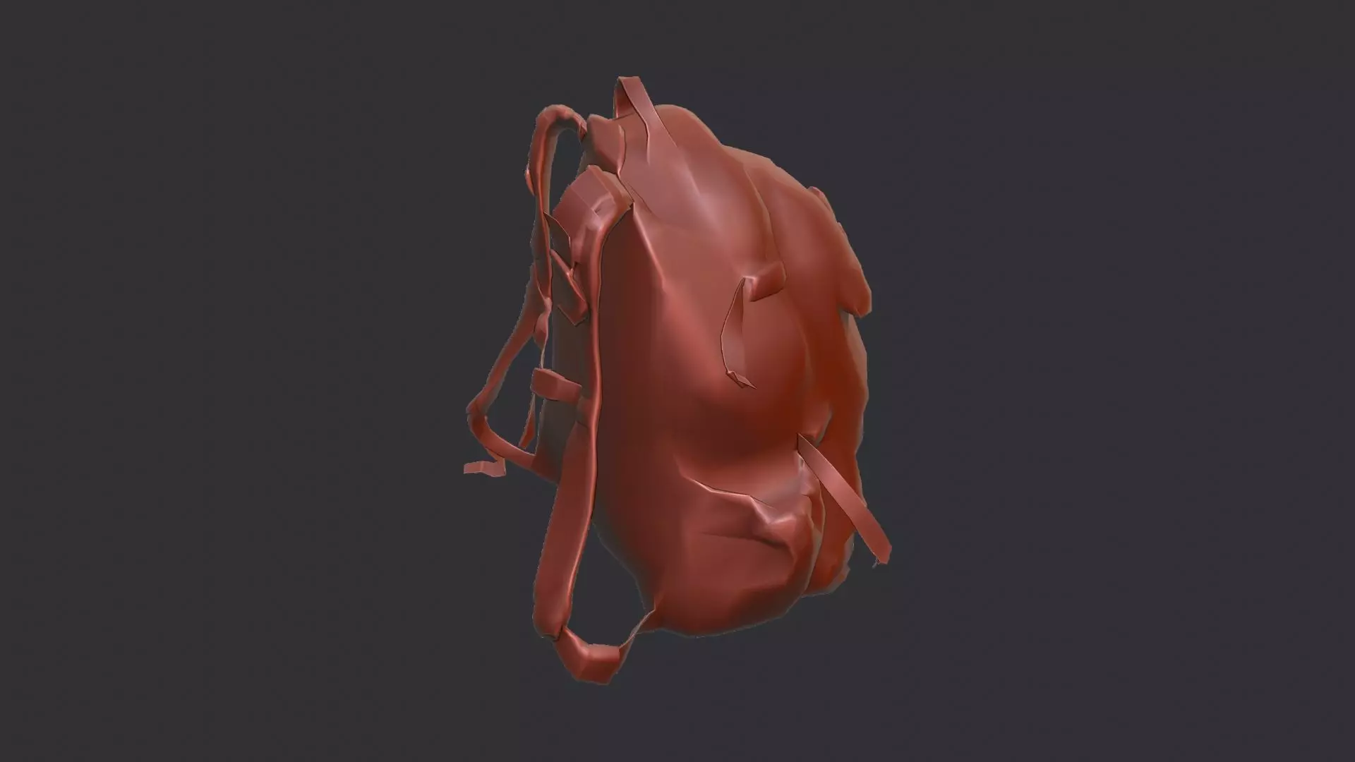 Military Backpack with Tactical Straps Low-poly 3D model_6