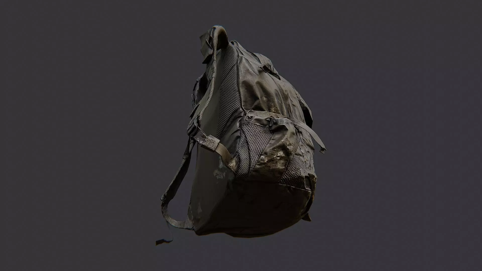 Military Backpack with Tactical Straps Low-poly 3D model_5
