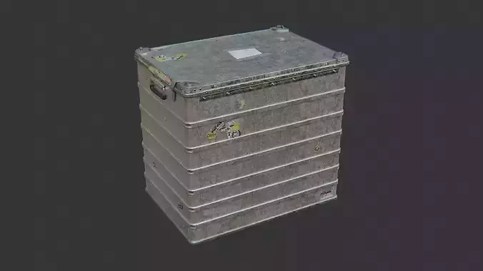 Weathered metal crate for industrial scenes