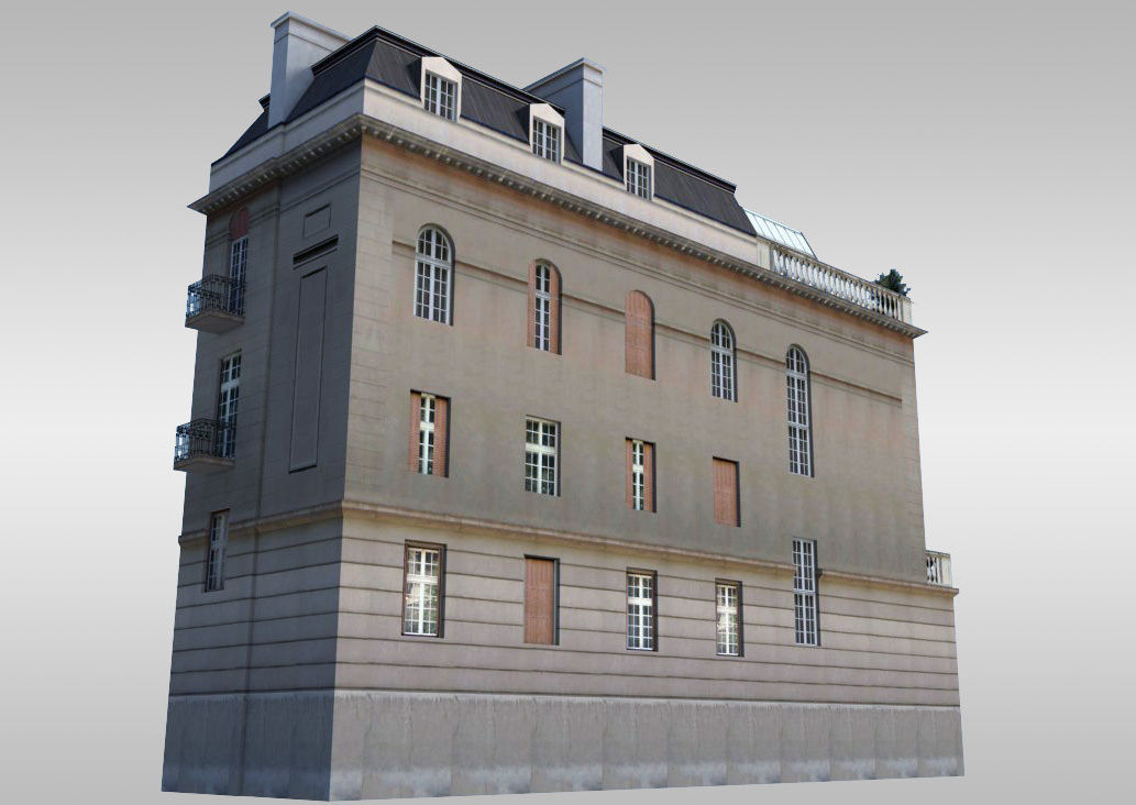 City Villa Low-poly 3D model_3