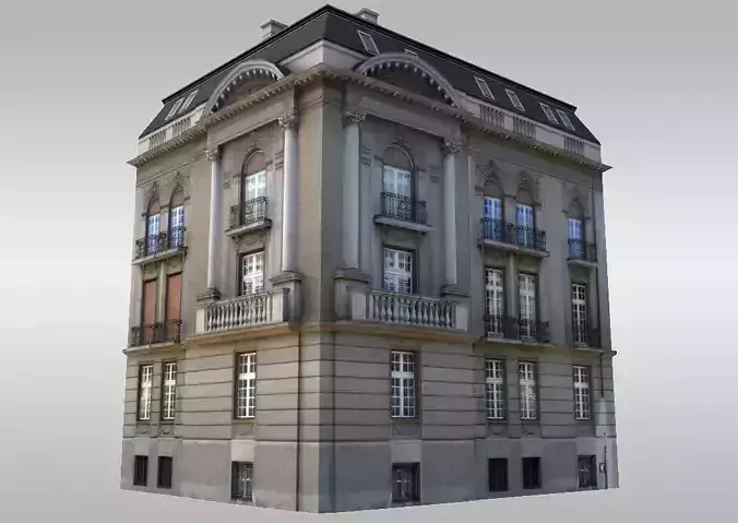City Villa Low-poly 3D model