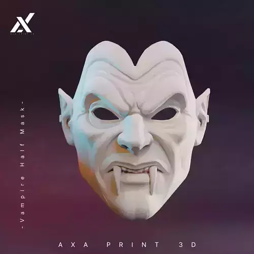 Vampire Half Mask STL 3D Printable Horror Costume Accessory 3D print model Vampire Half Mask STL 3D Printable Horror Costume Accessory 3D print model