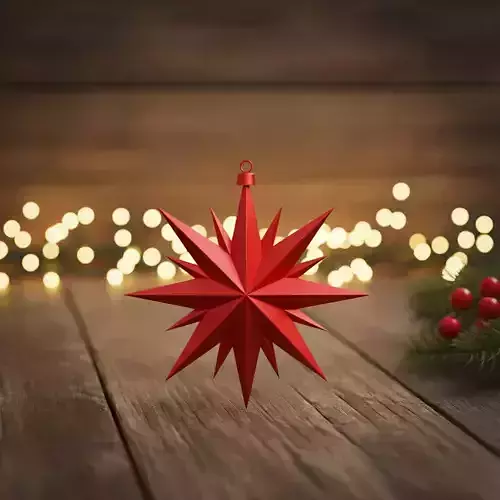 Crimson Starburst Ornament 3D print model