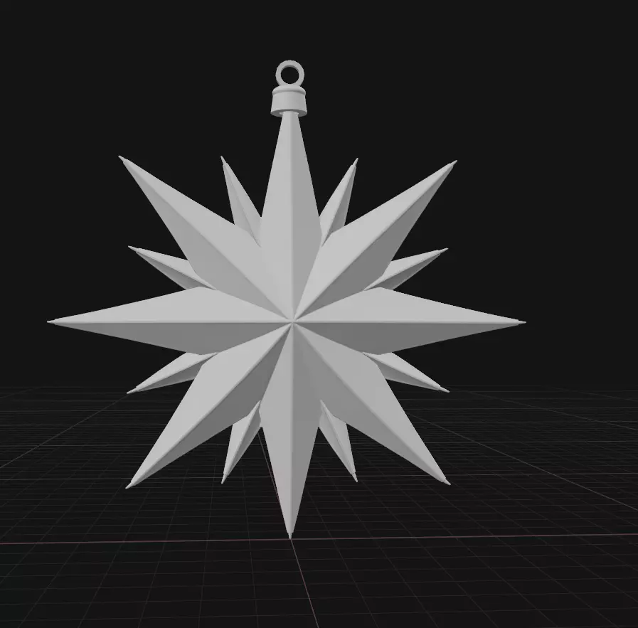 Crimson Starburst Ornament 3D print model_1