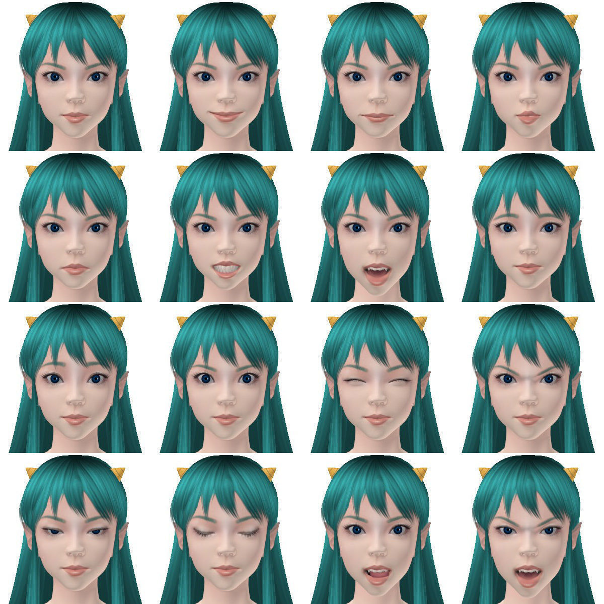 T pose rigged model of Lum with various outfit 3D model_3