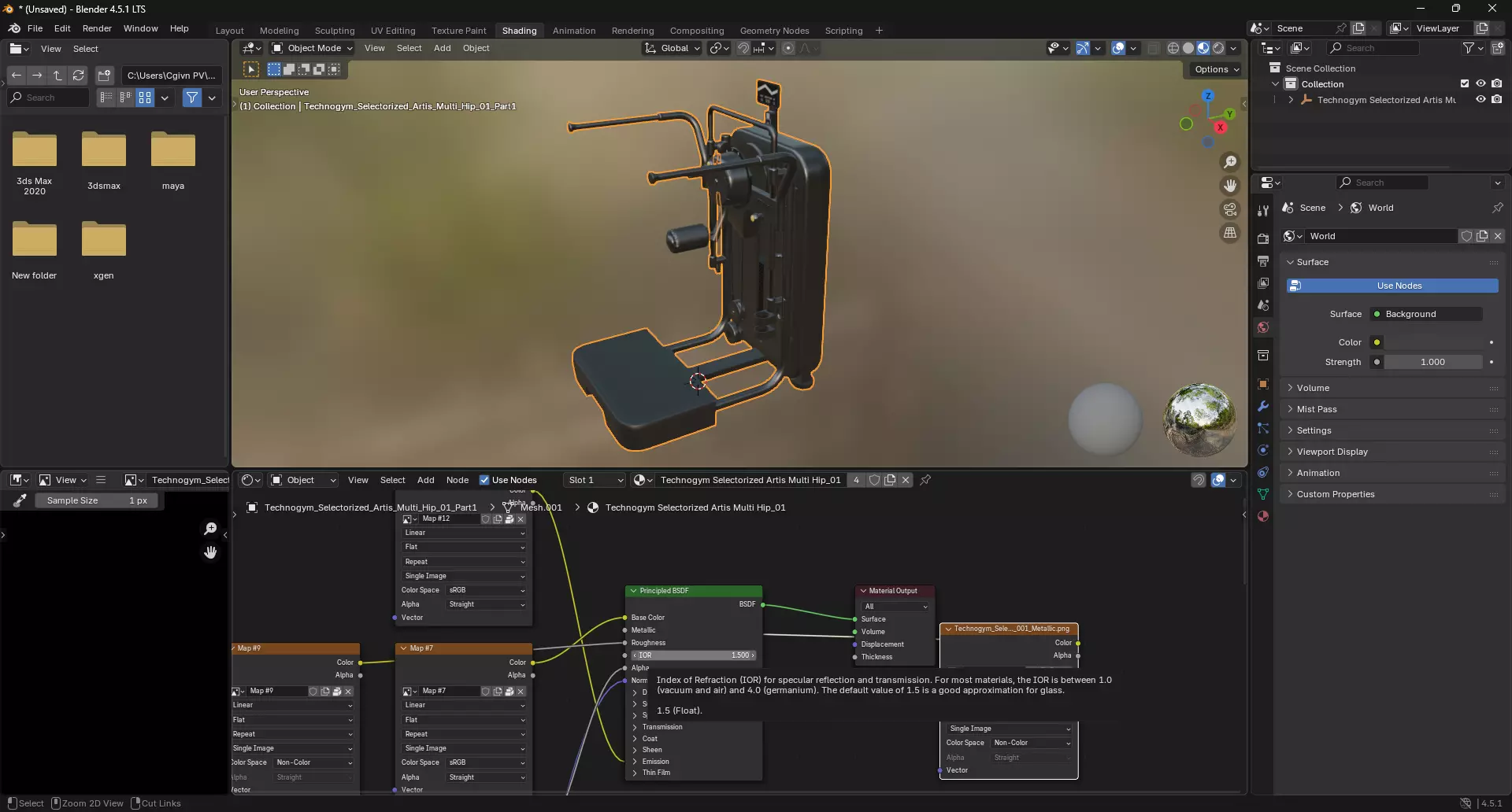 Technogym Selectorized Artis Multi Hip 3D model_9