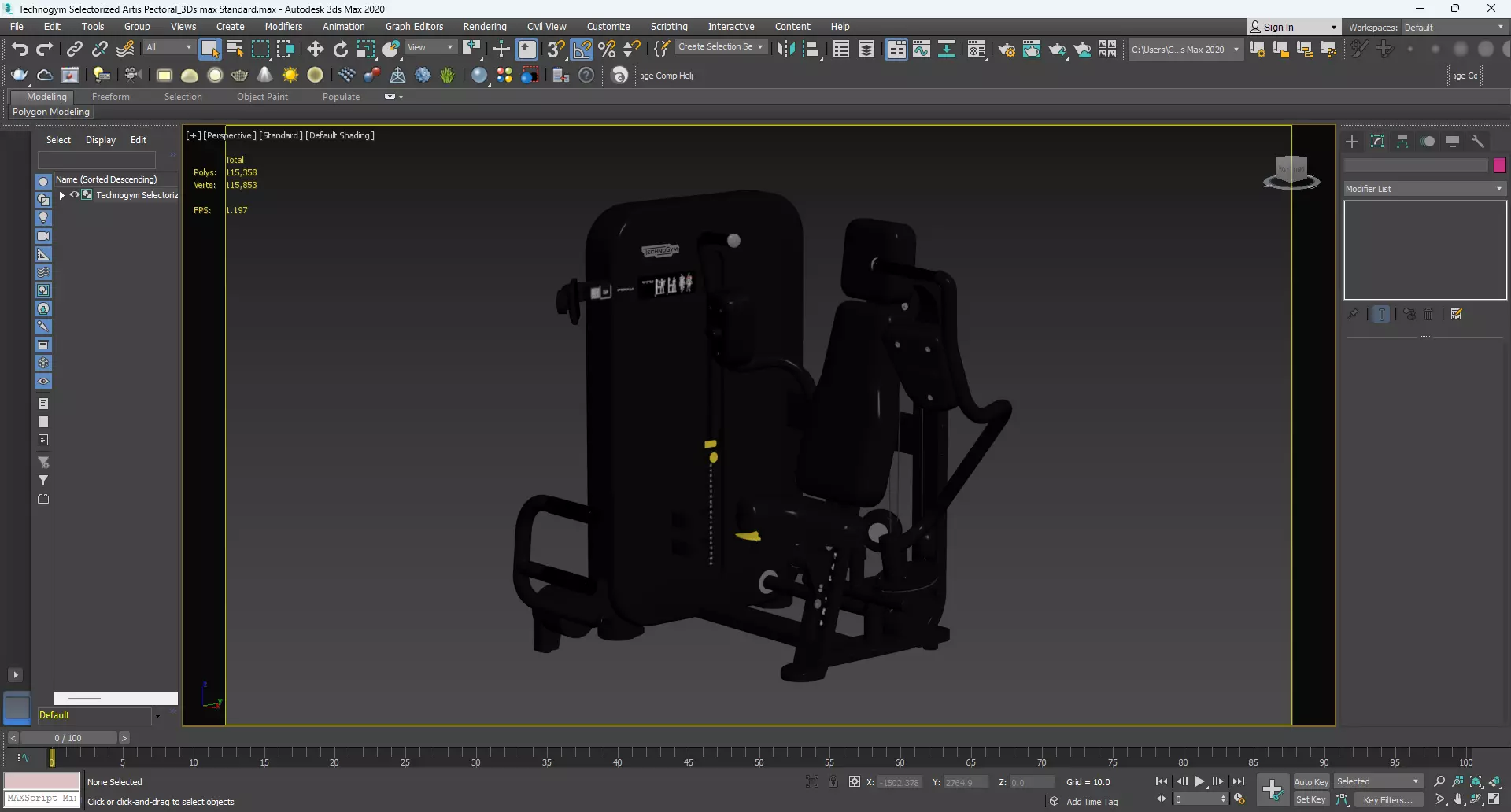 Technogym Selectorized Artis Pectoral 3D model_12