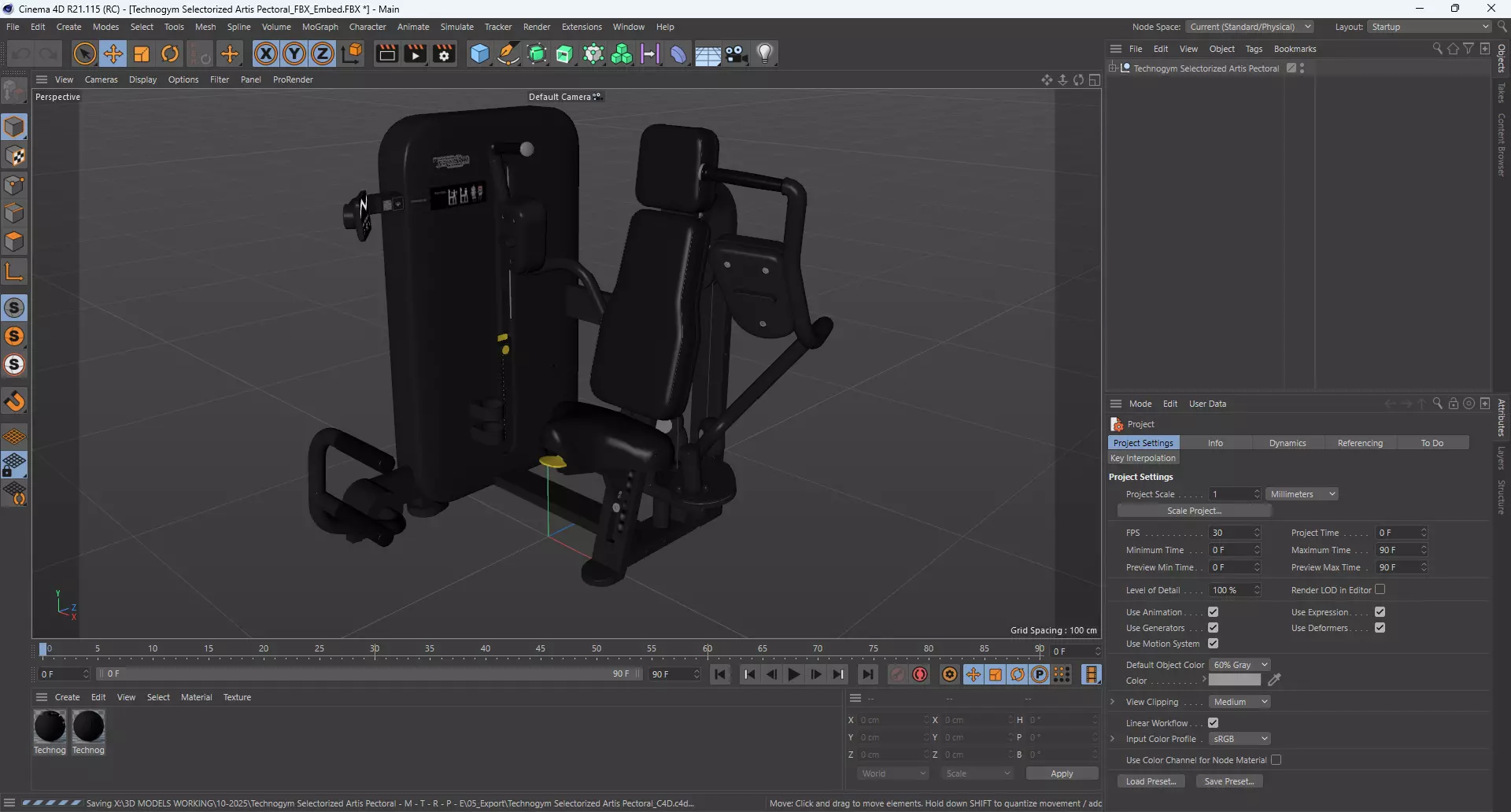 Technogym Selectorized Artis Pectoral 3D model_11