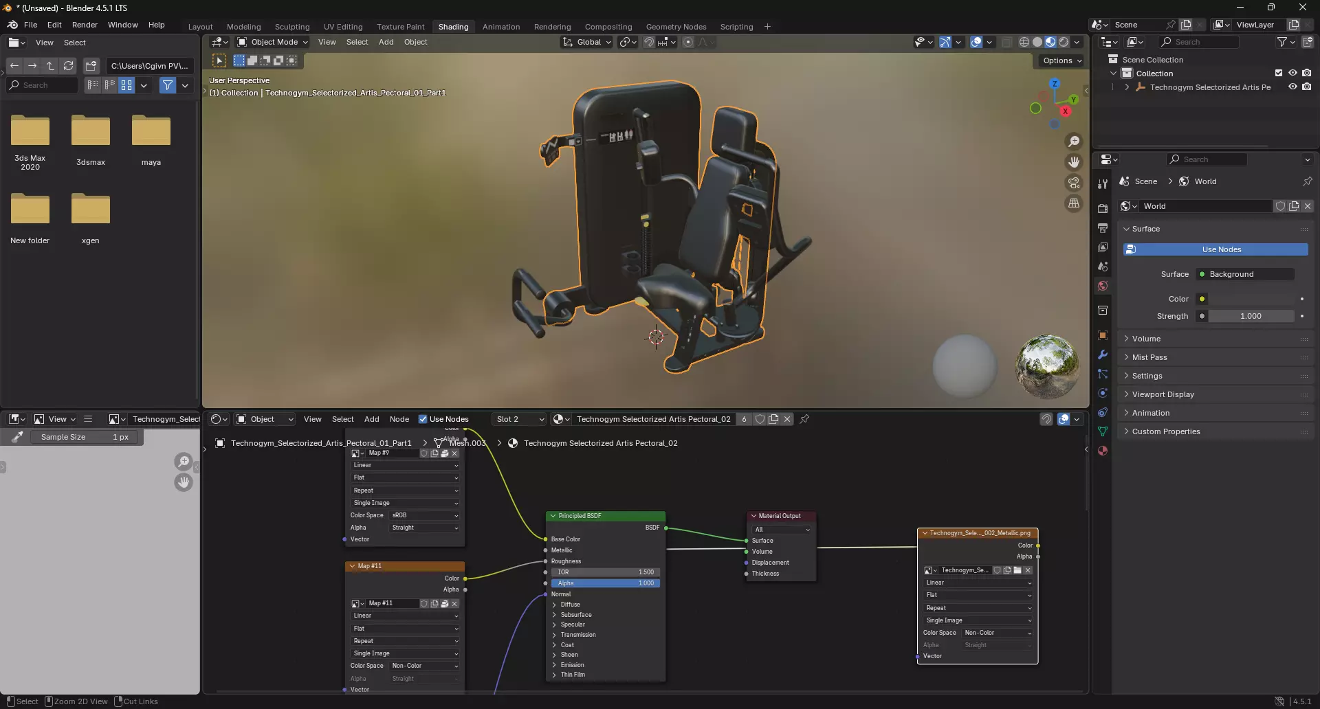 Technogym Selectorized Artis Pectoral 3D model_9
