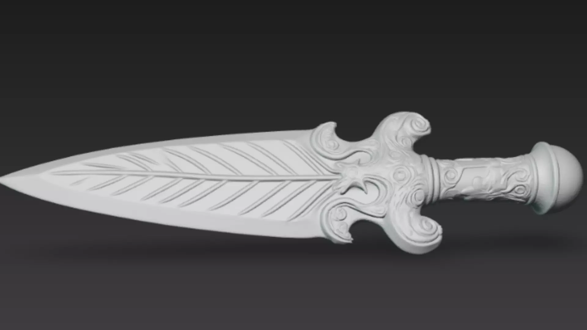 Ornate Golden Dagger 3D Model Low-poly 3D model_3