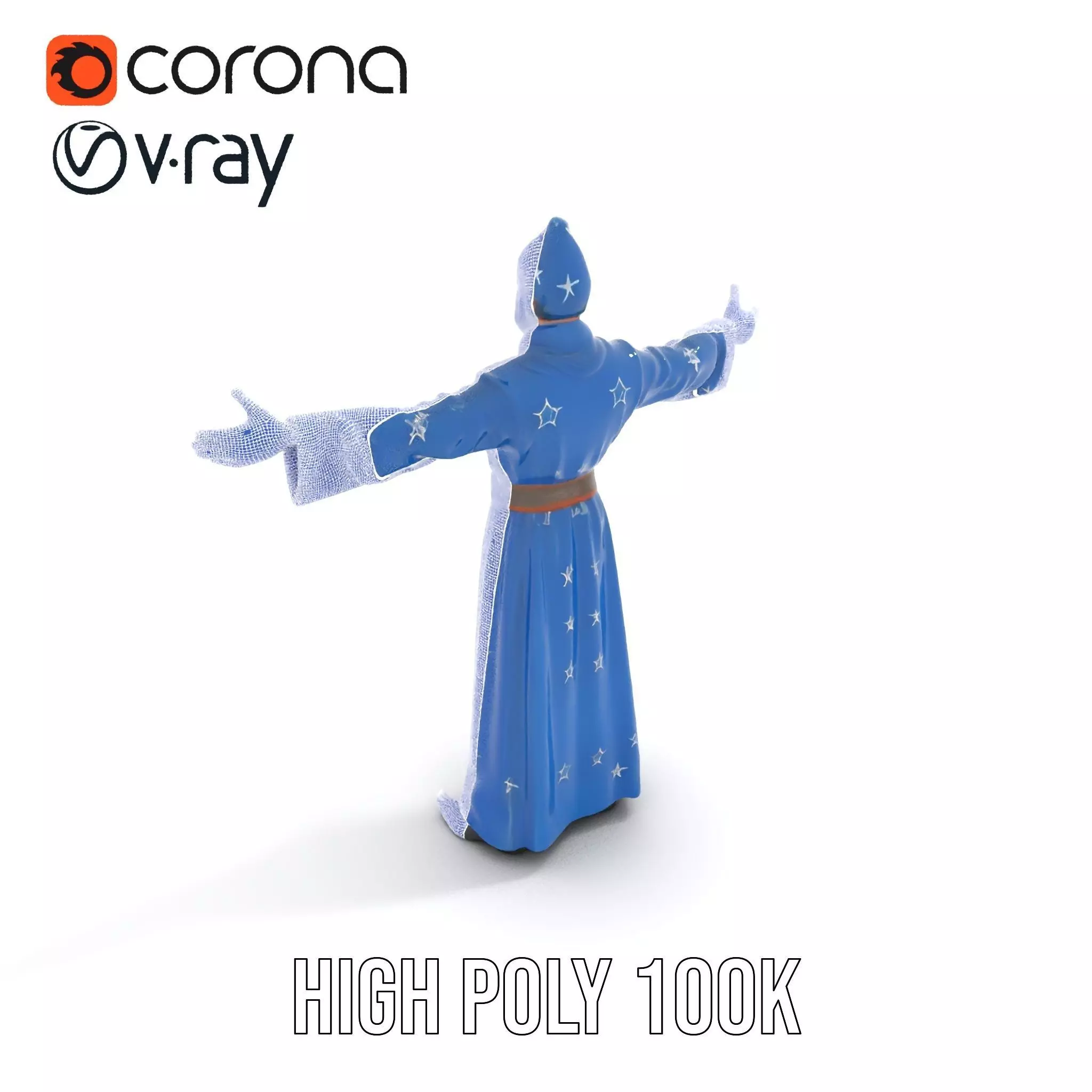 Wizard Starry Robe model pack Low-poly 3D model_31