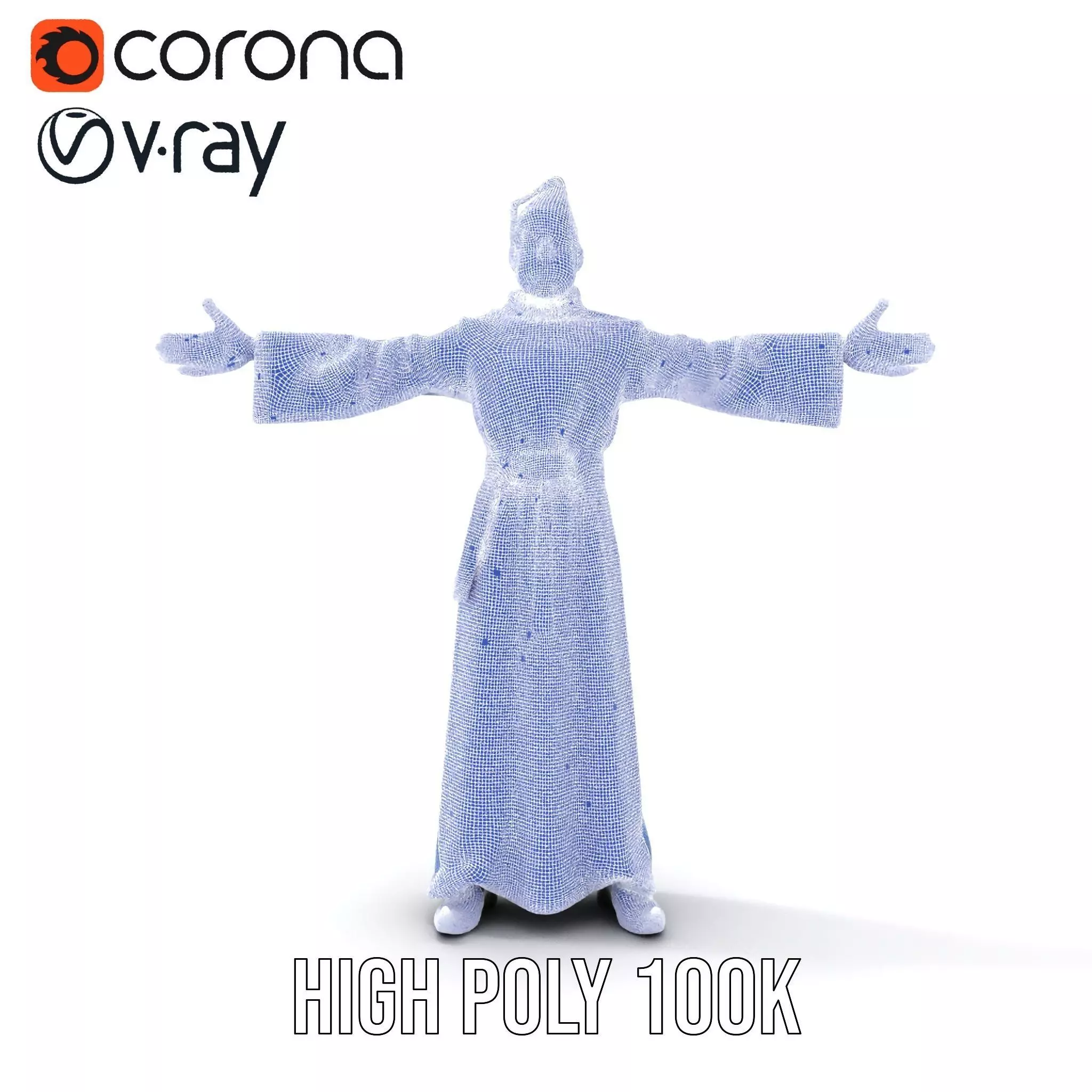 Wizard Starry Robe model pack Low-poly 3D model_32