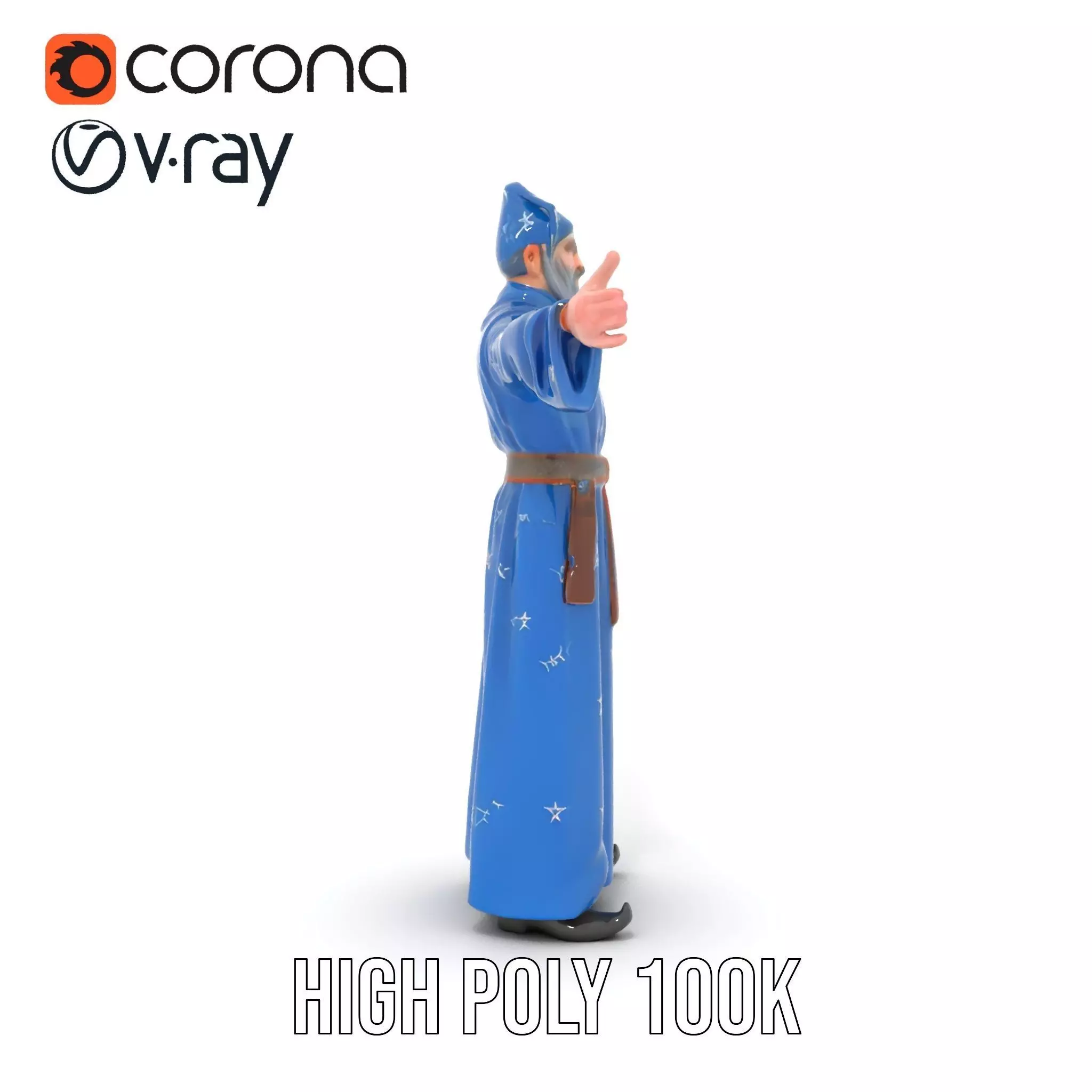Wizard Starry Robe model pack Low-poly 3D model_22